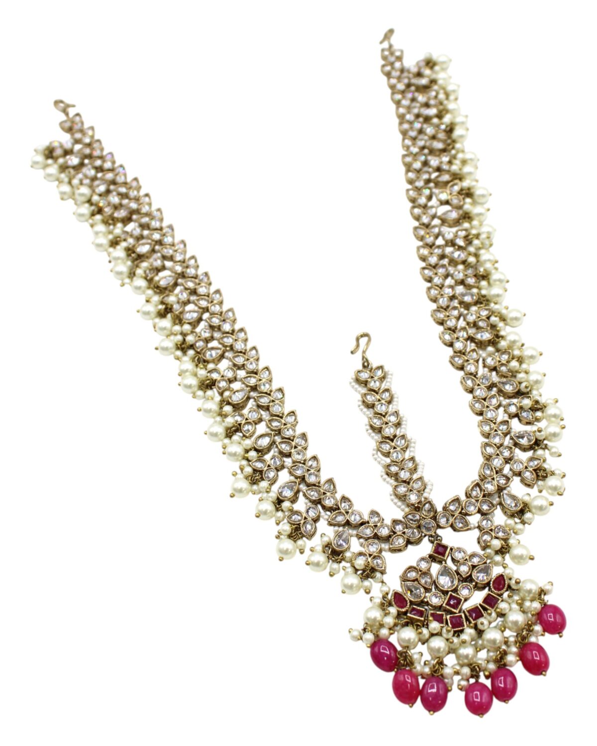 Elegant Pearl and Ruby Necklace