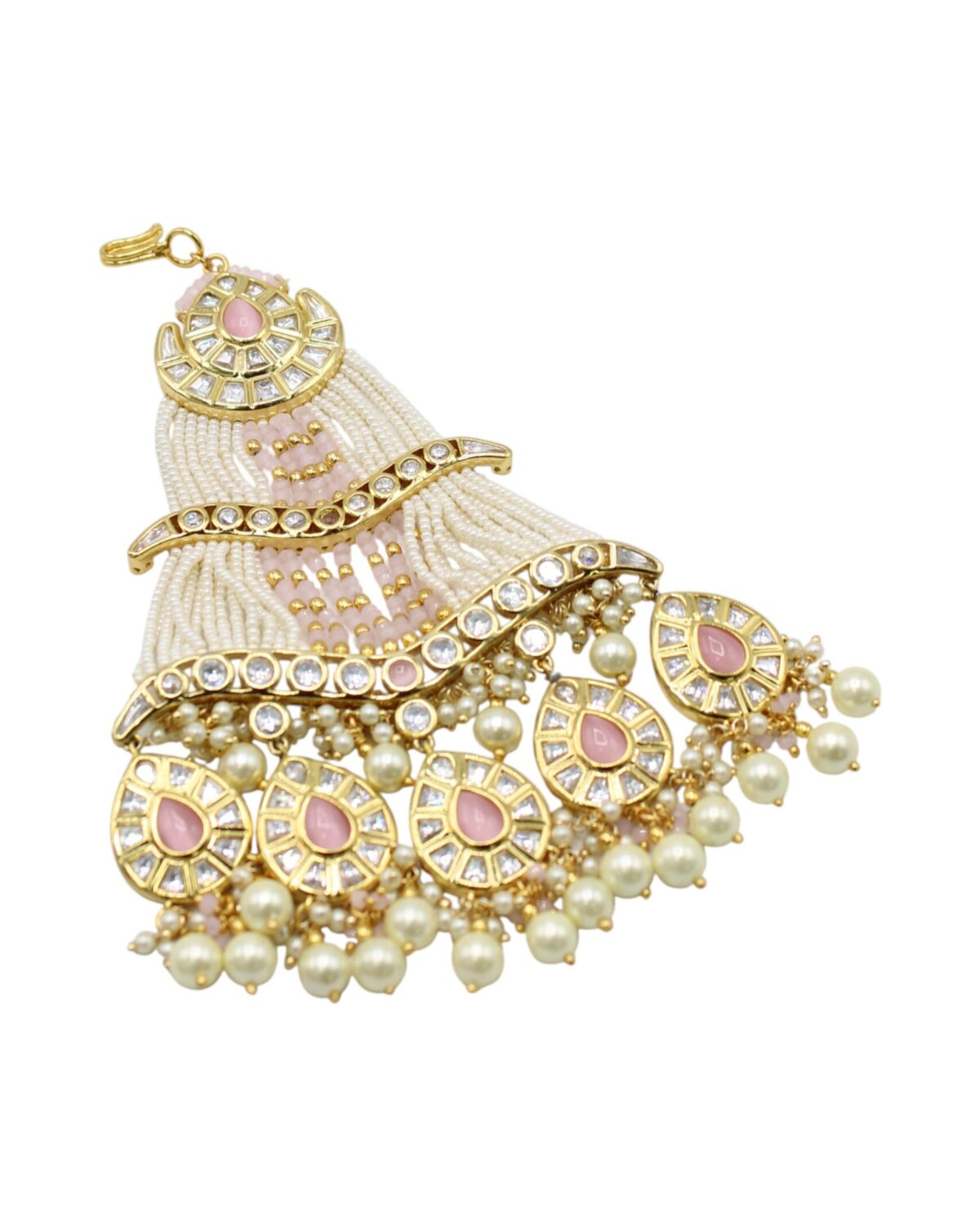 Elegant Gold and Pearl Chandelier Earring