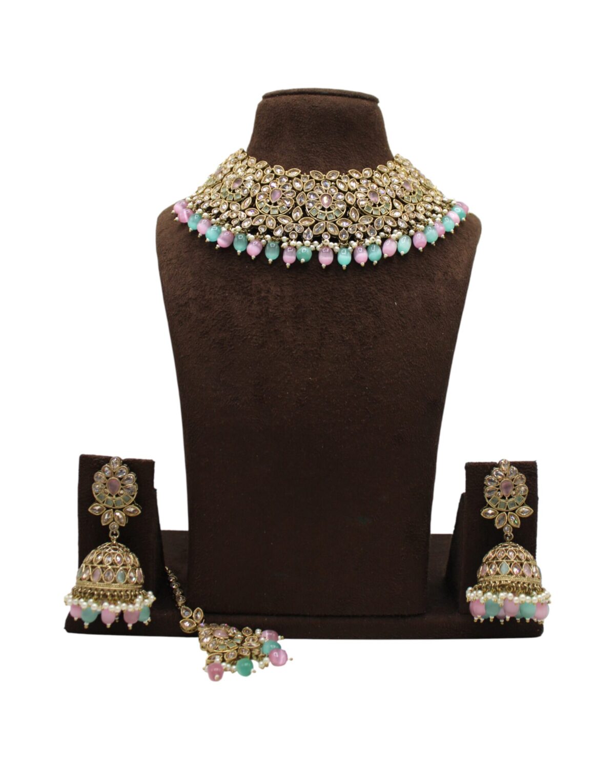Elegant Traditional Jewelry Set with Colorful Accents