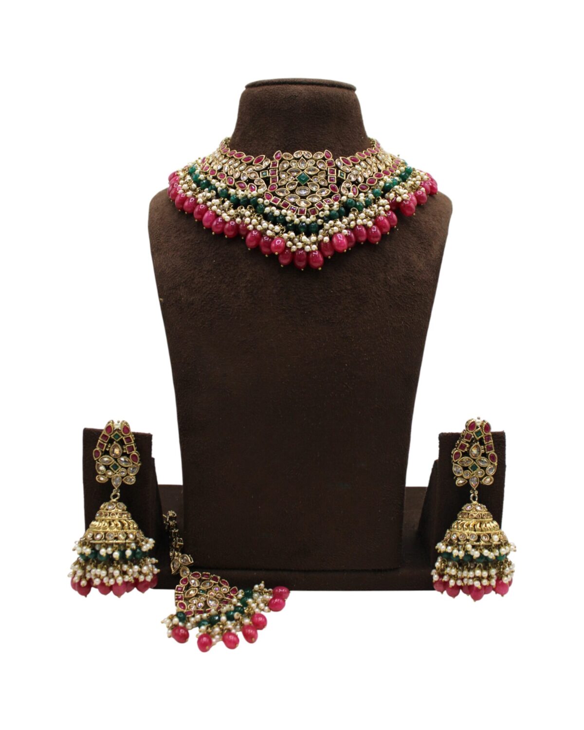Elegant Traditional Jewelry Set with Colorful Beads and Pearls