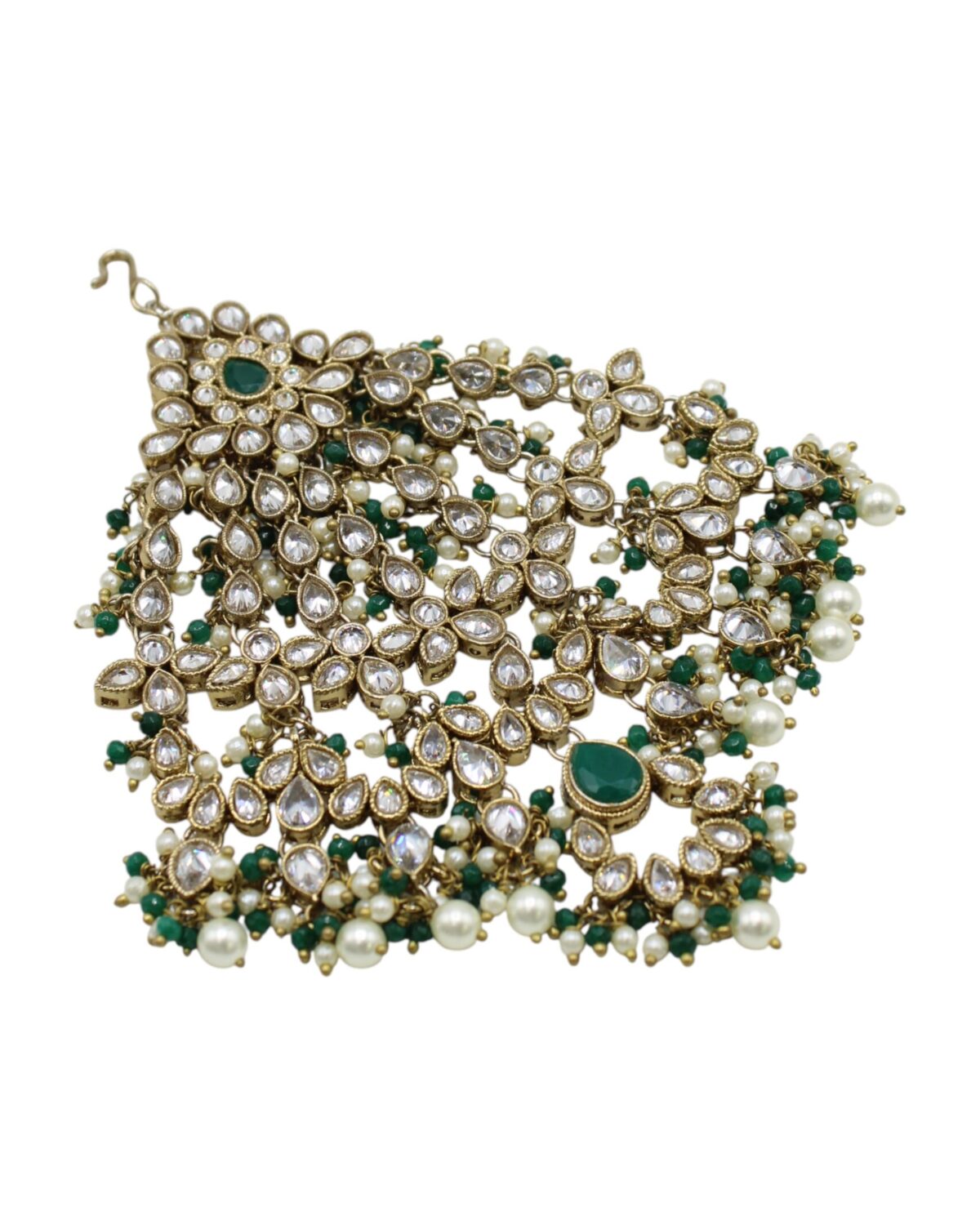 Elegant Traditional Indian Jewelry with Pearls and Emerald Accents