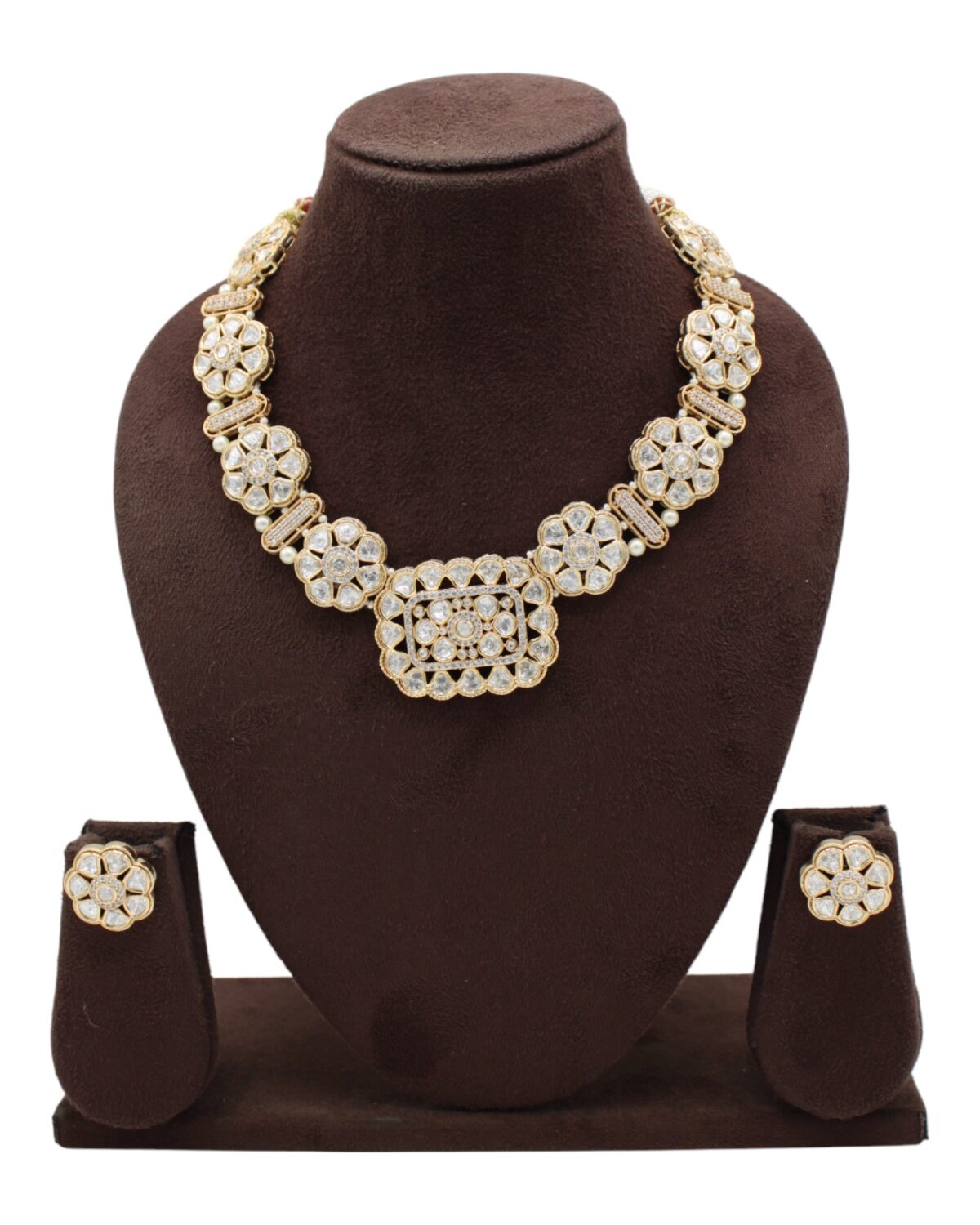 Elegant Gold and Crystal Necklace Set