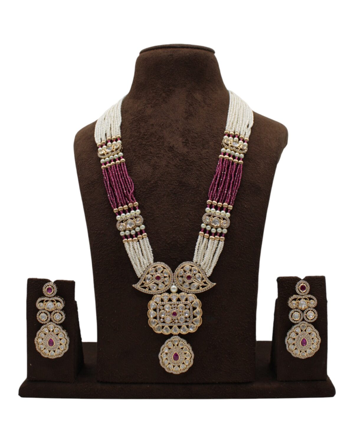 Elegant Multi-Layered Pearl and Gemstone Necklace Set