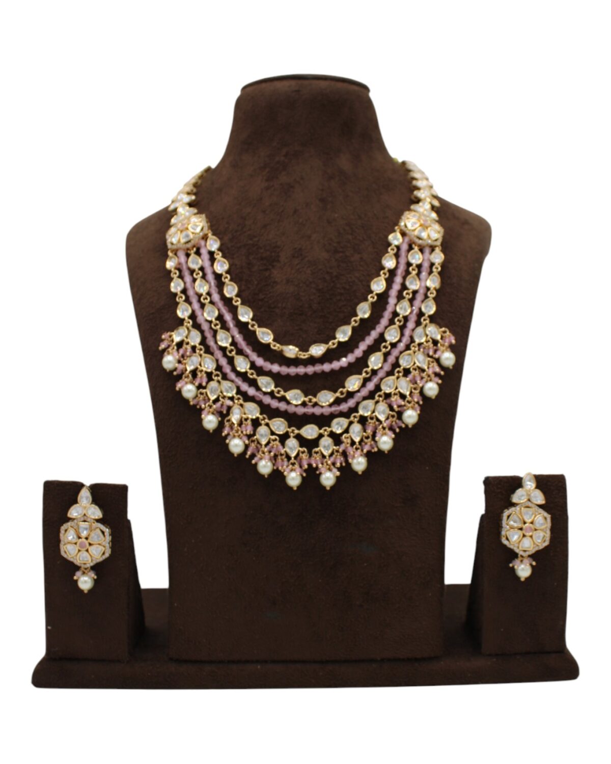Elegant Multi-Layered Necklace Set with Intricate Detailing