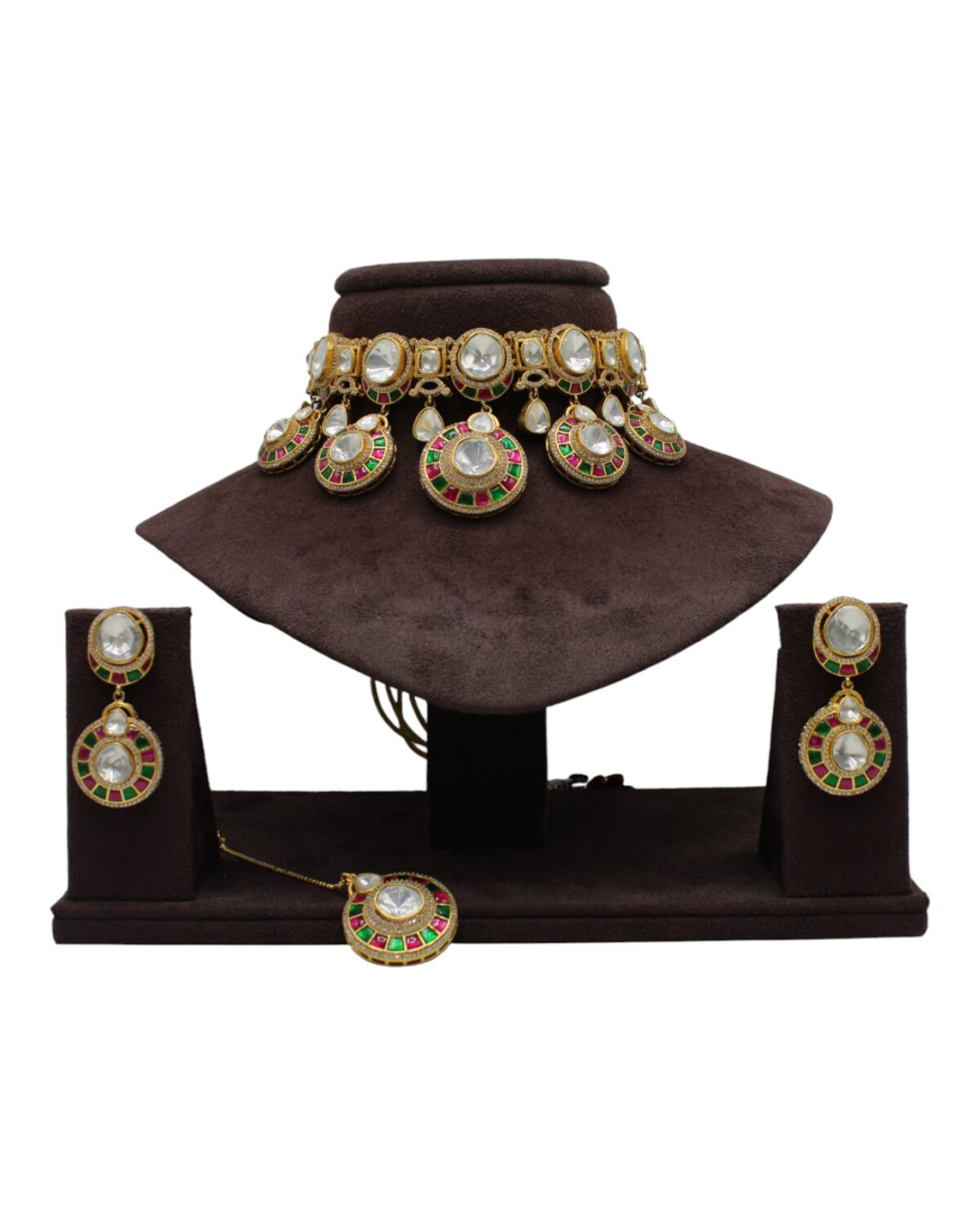 Elegant Traditional Jewelry Set with Colorful Accents
