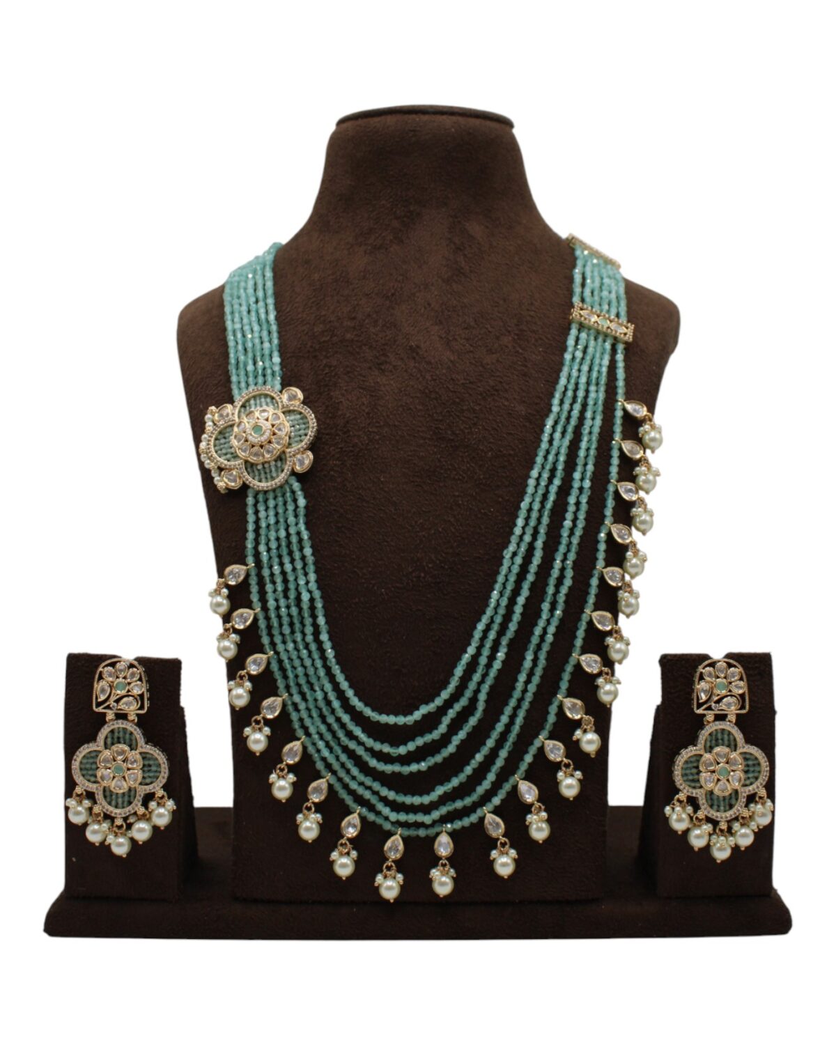Elegant Turquoise and Pearl Jewelry Set