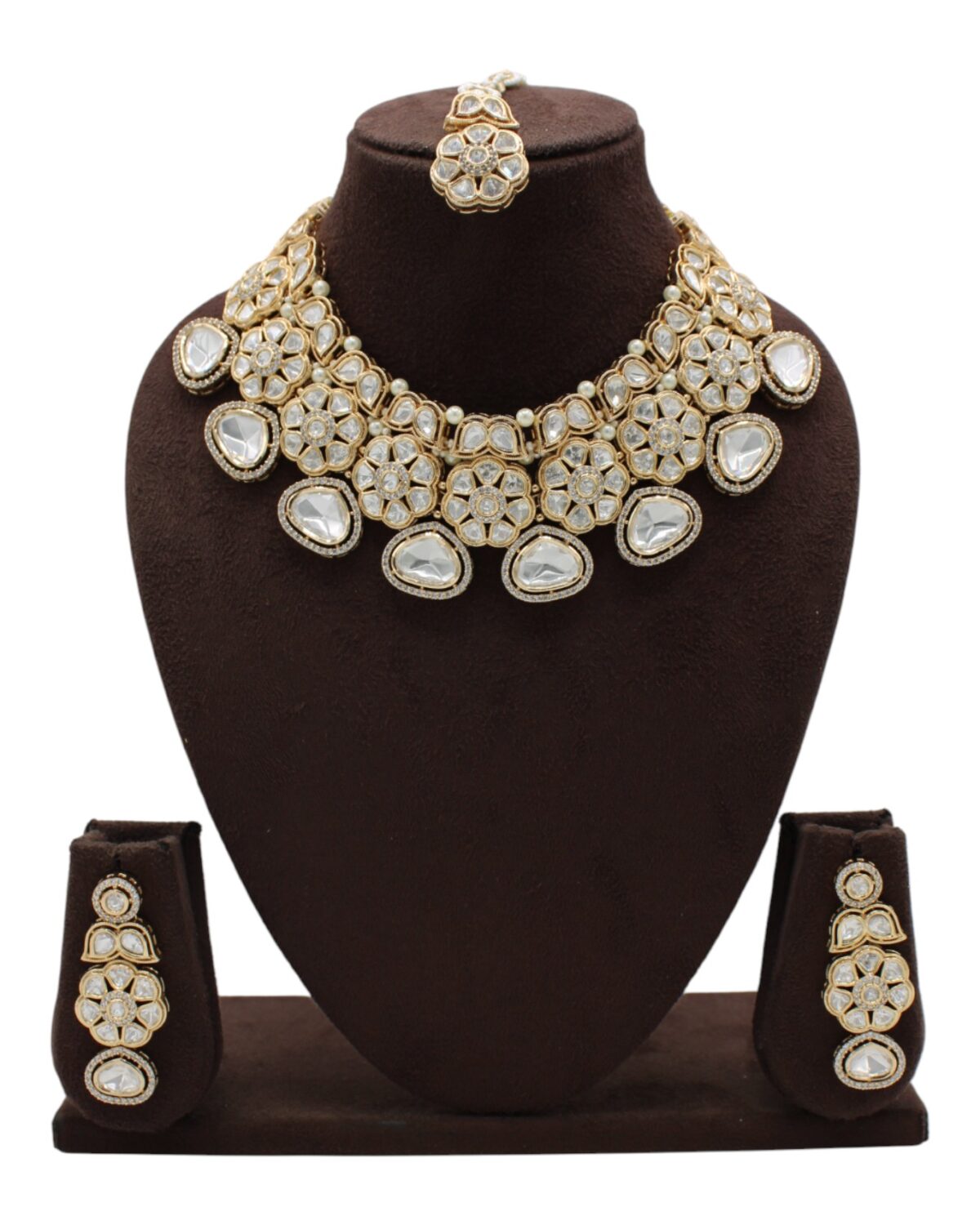 Elegant Gold and Diamond-Style Jewelry Set