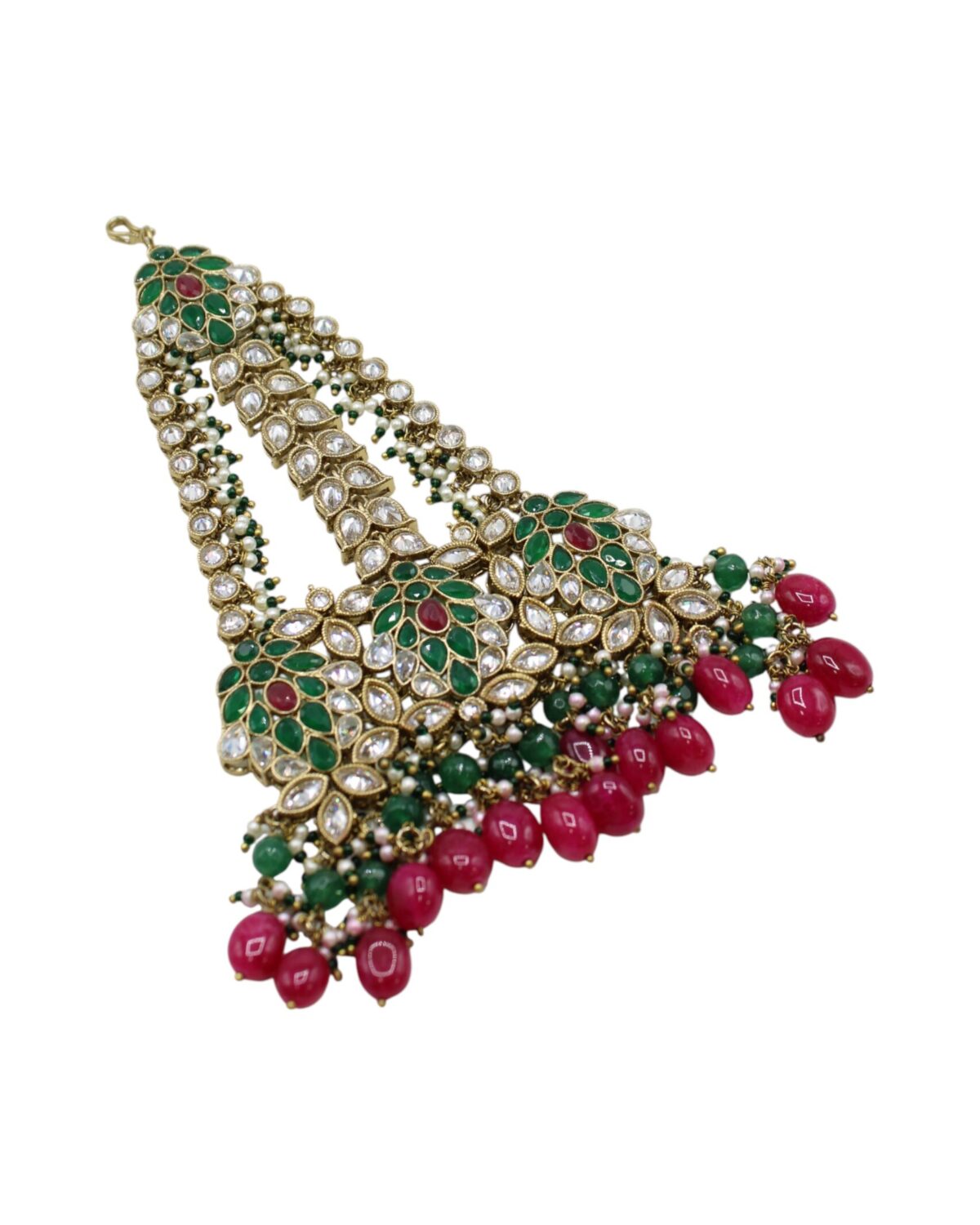 Exquisite Traditional Indian Jewelry with Emerald and Ruby Accents