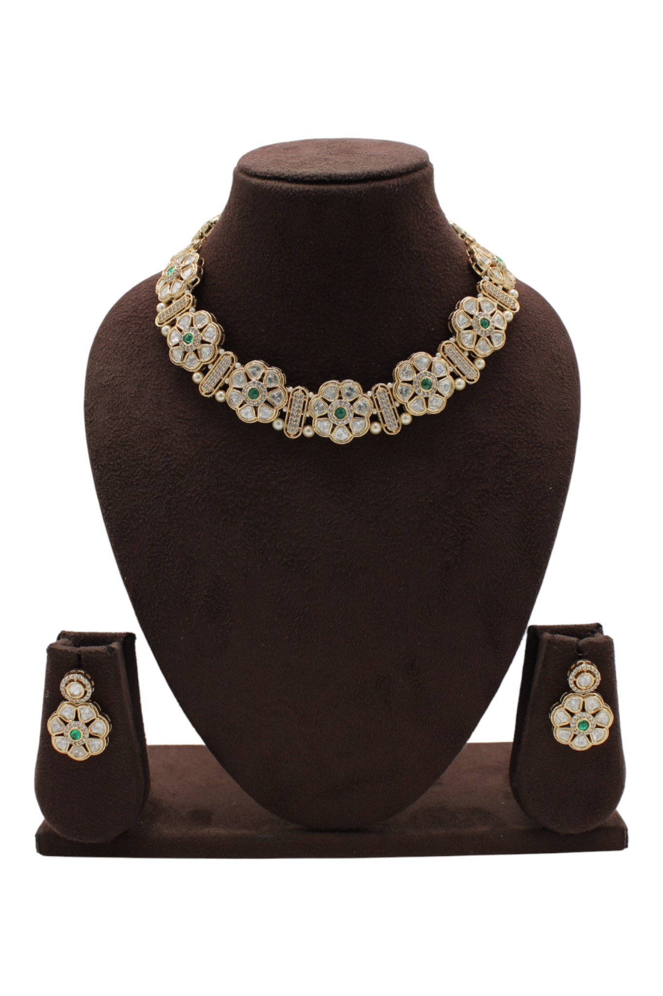 Elegant Floral Motif Necklace and Earring Set