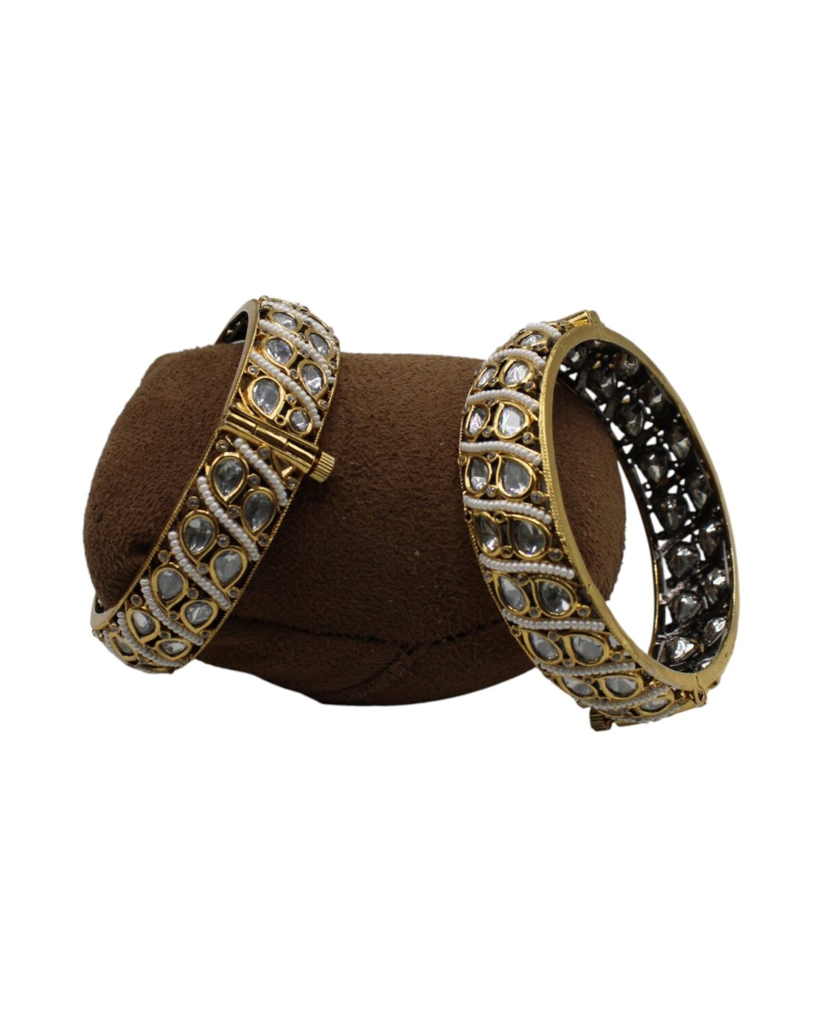 Elegant Gold and Silver Bangles with Intricate Design