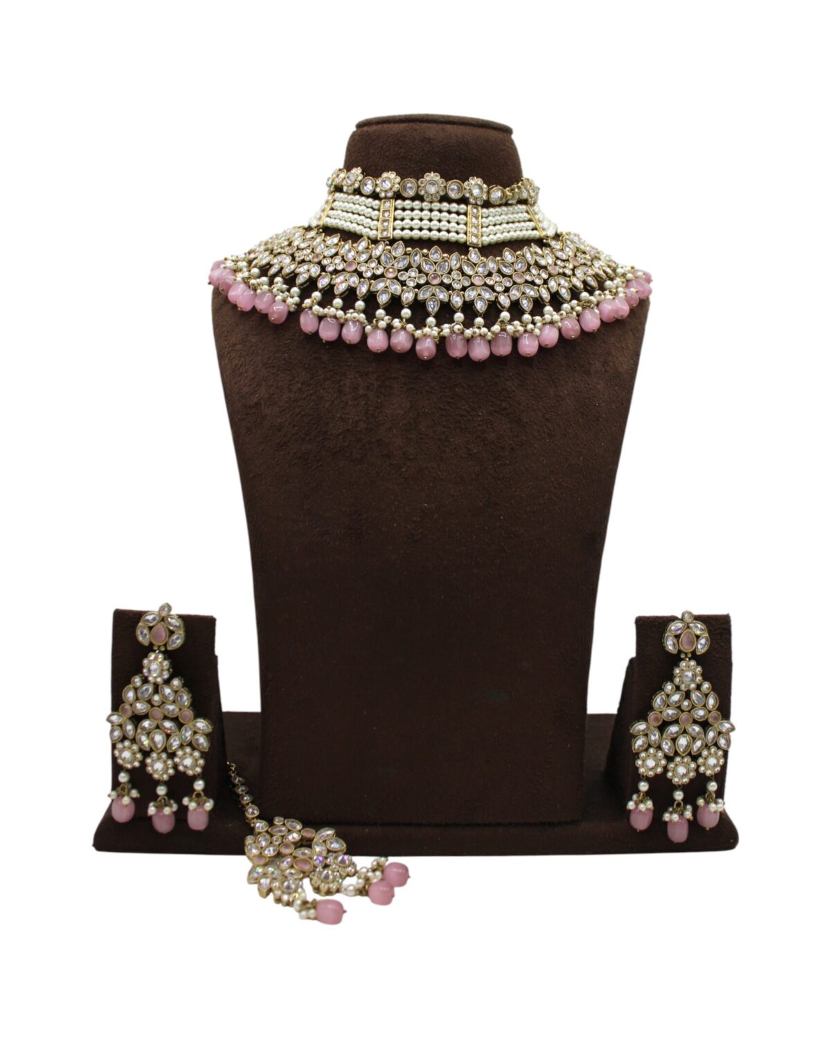 Elegant Pink and Gold Jewelry Set