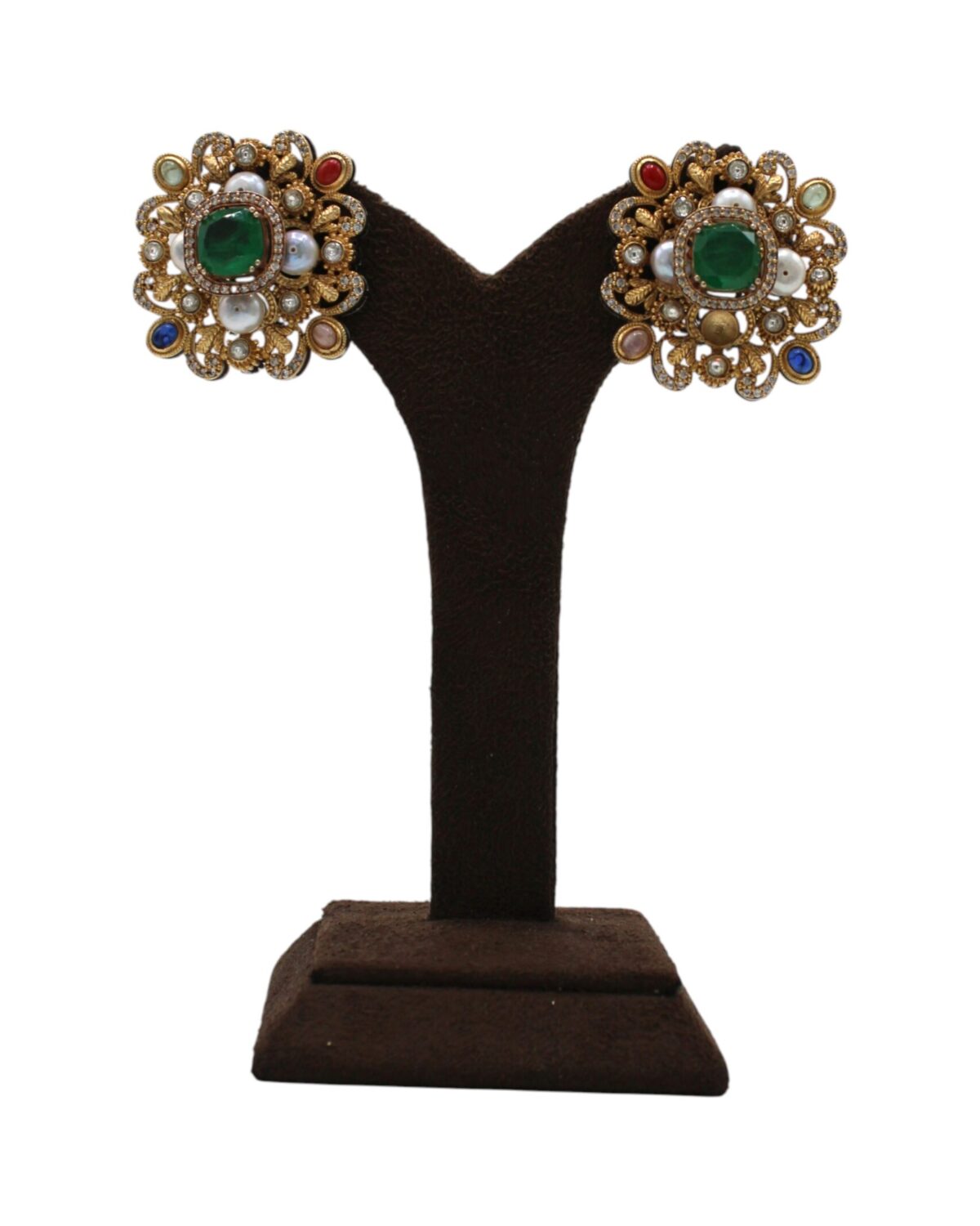 Elegant Vintage-Style Gemstone Earrings