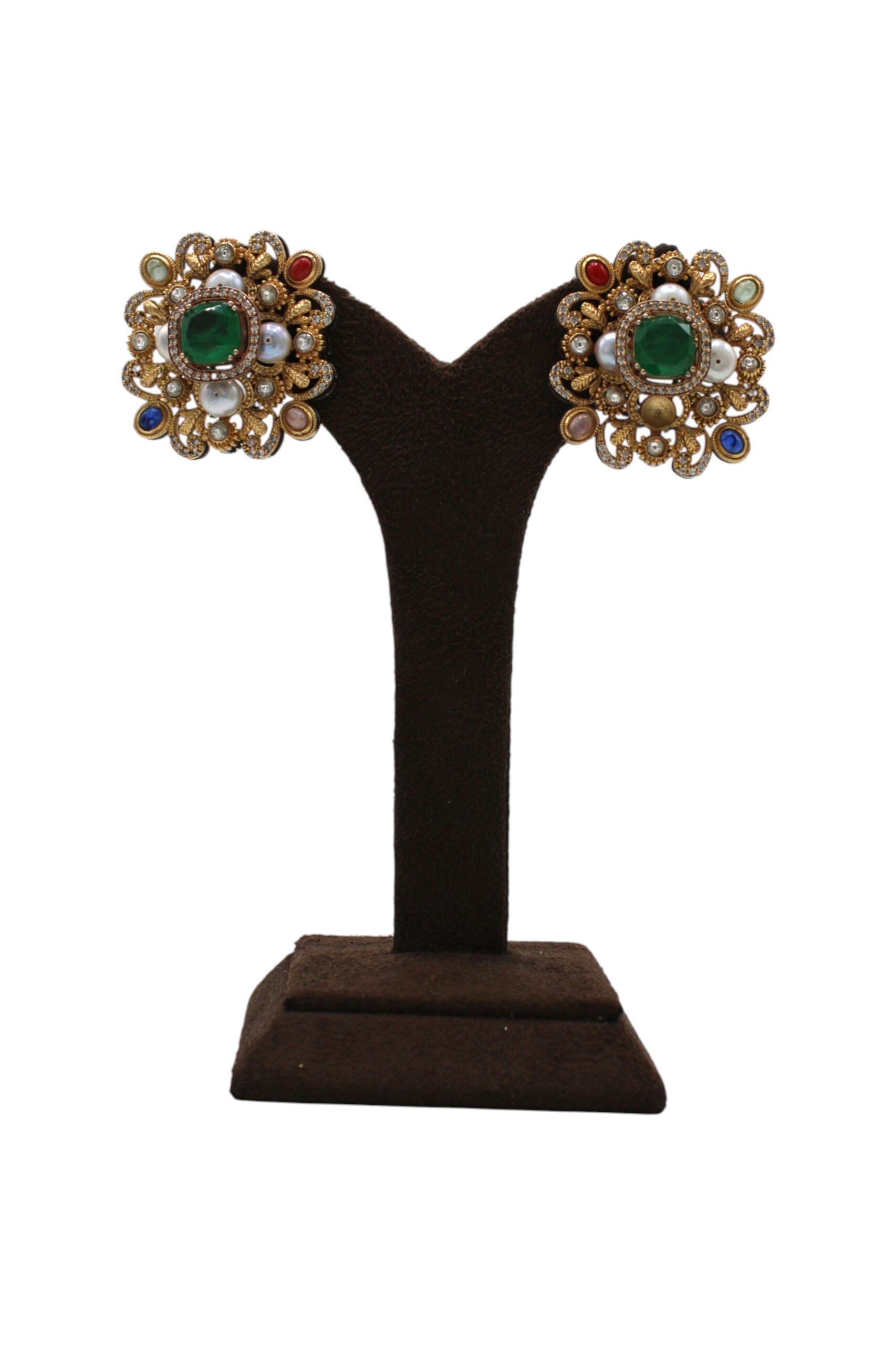 Elegant Vintage-Style Gemstone Earrings