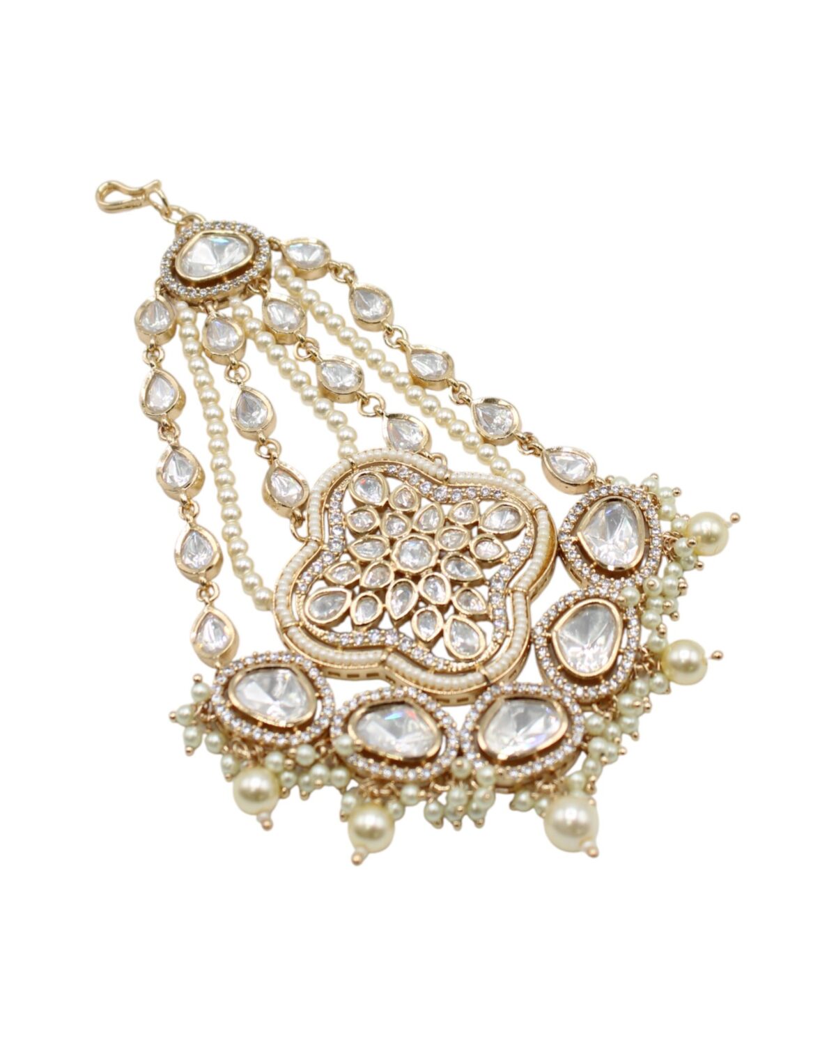 Elegant Gold and Pearl Statement Jewelry Piece