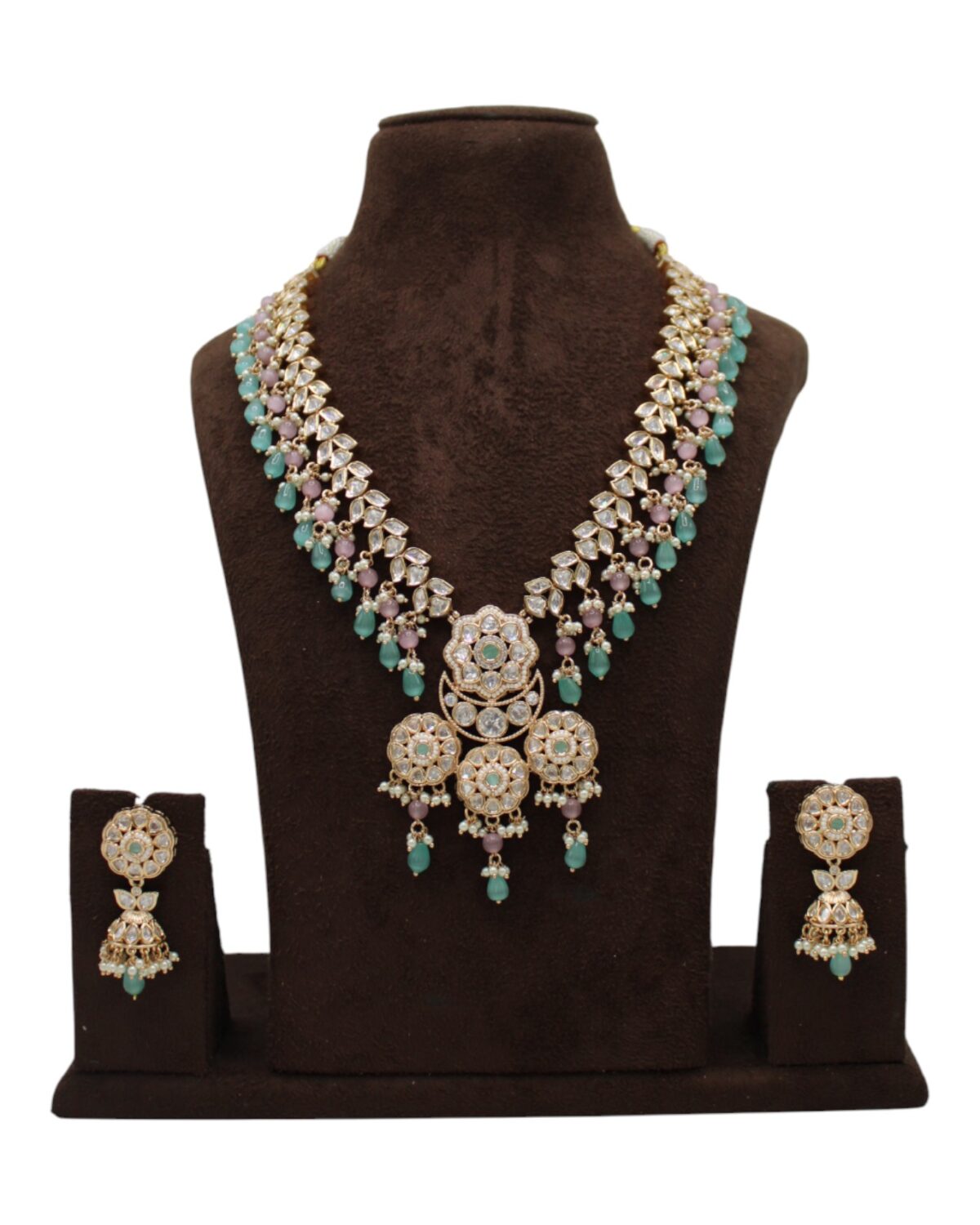 Elegant Multi-Colored Necklace and Earring Set