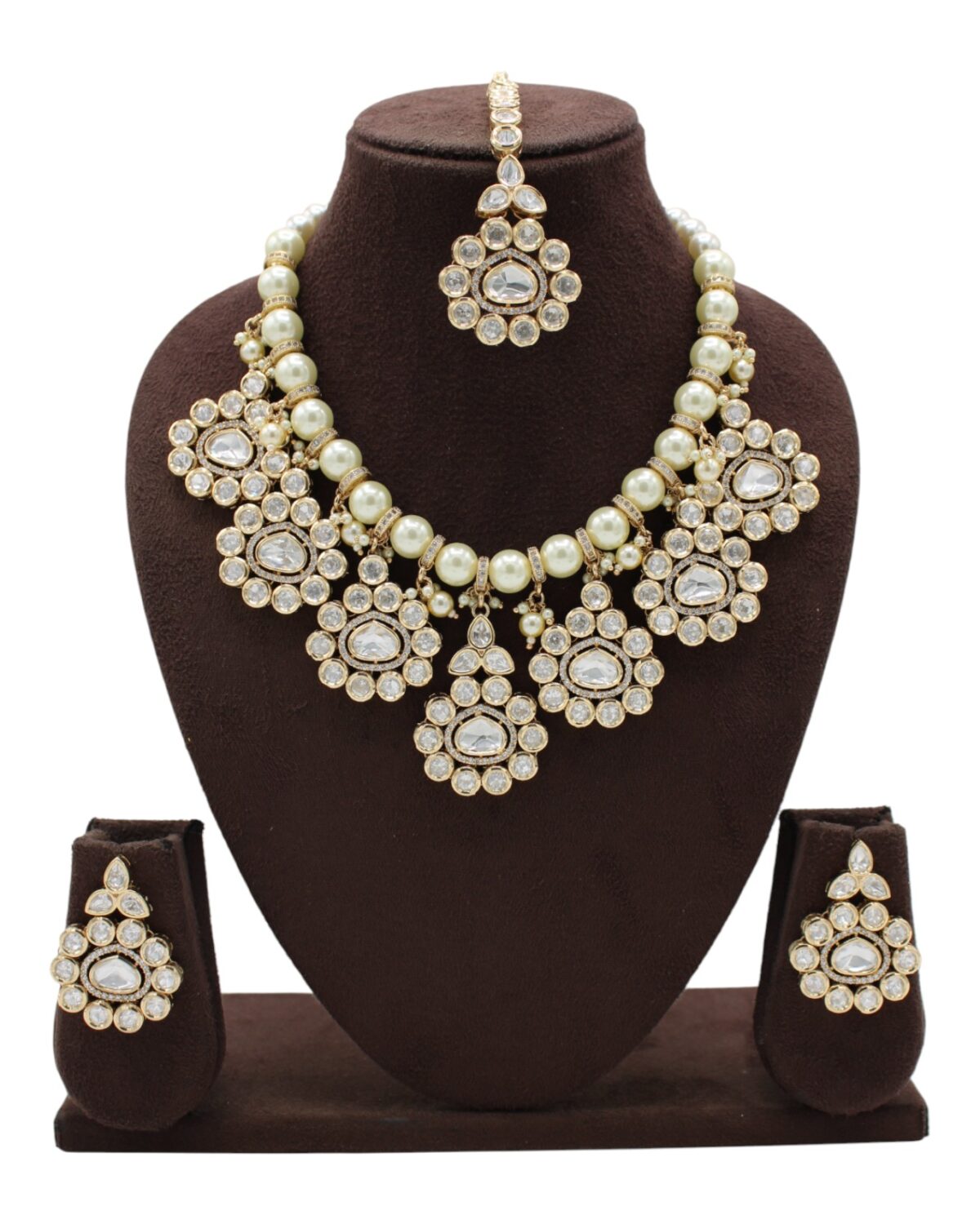 Elegant Pearl and Stone Jewelry Set