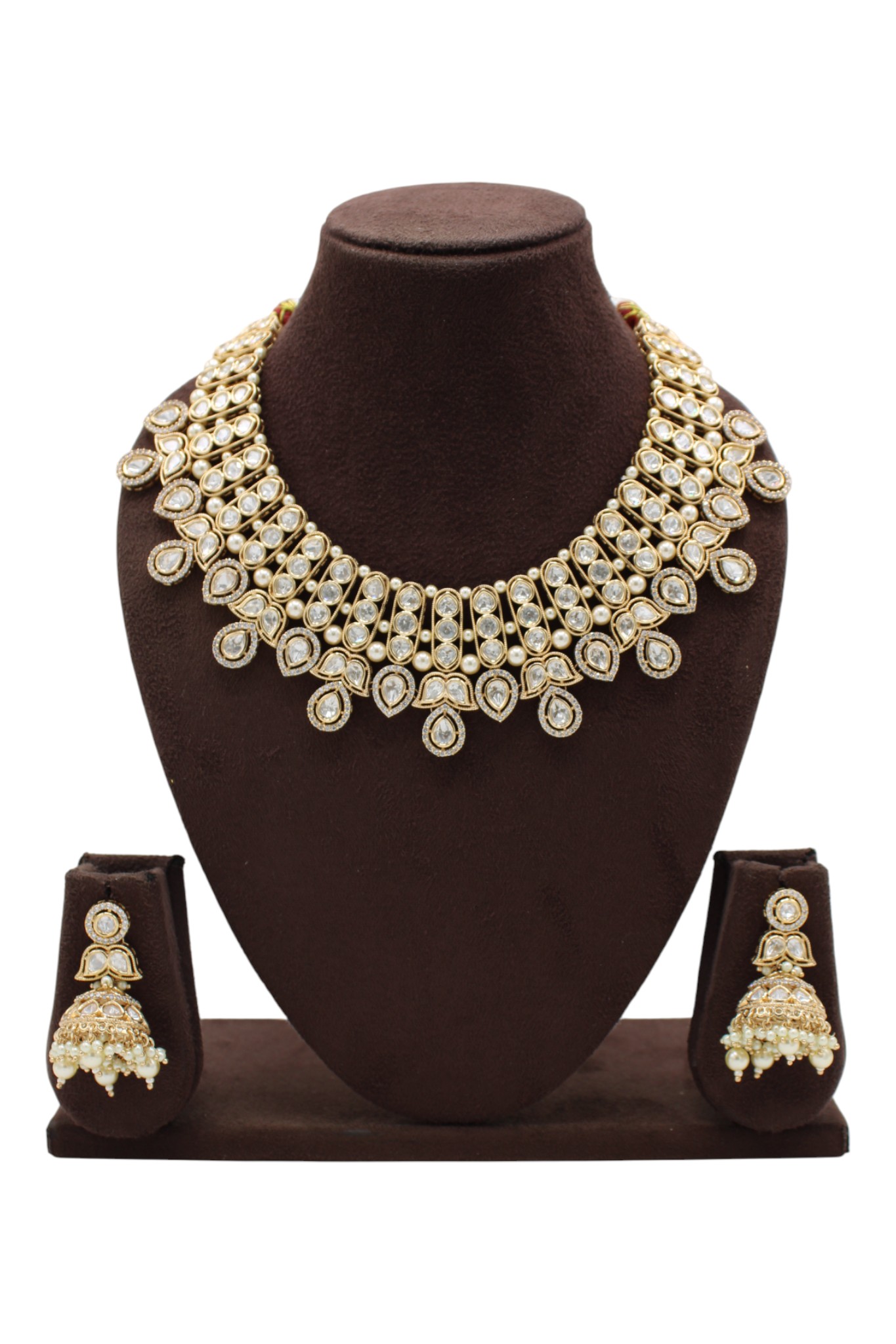 Elegant Gold and Diamond Necklace Set