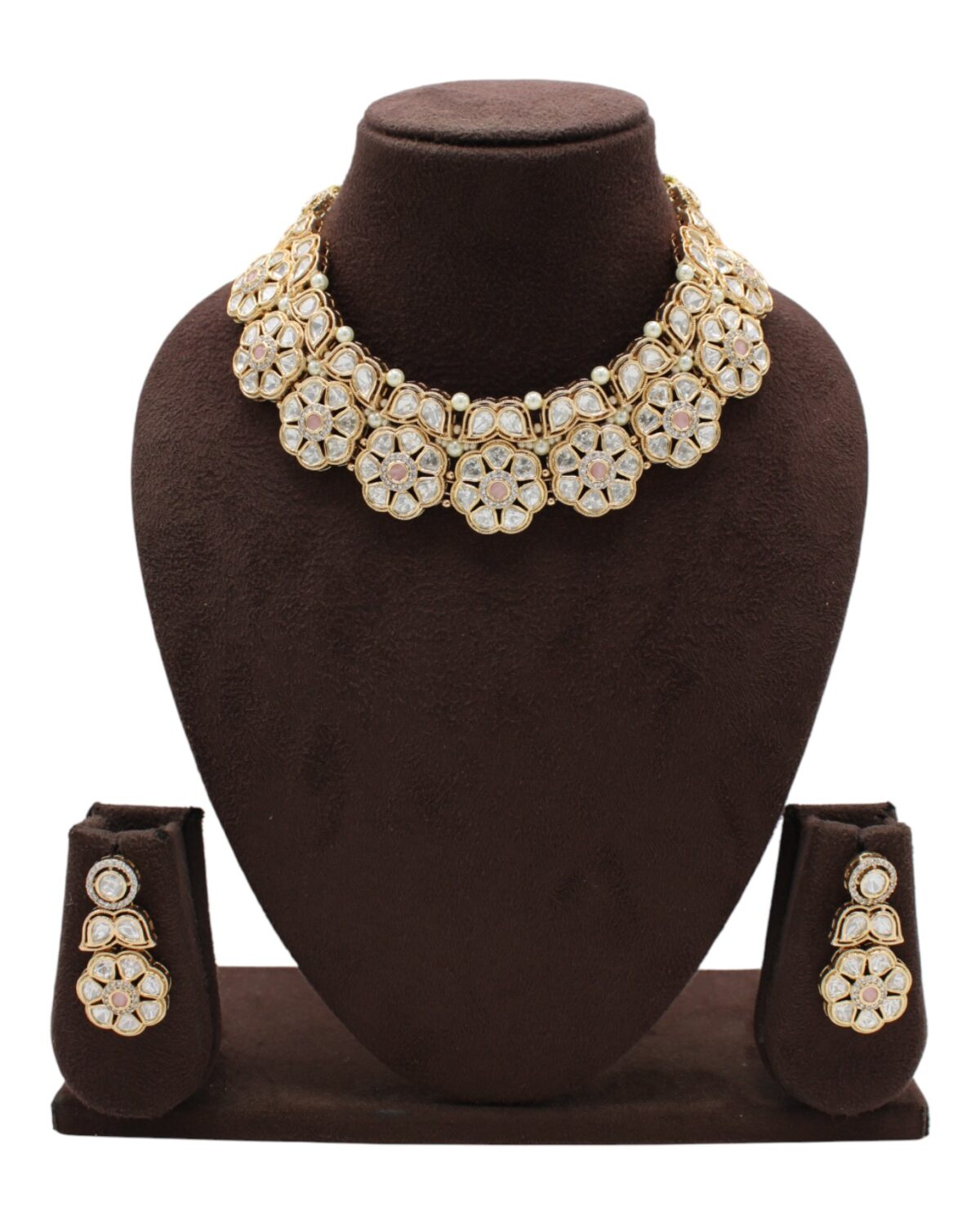 Elegant Gold and Crystal Floral Jewelry Set
