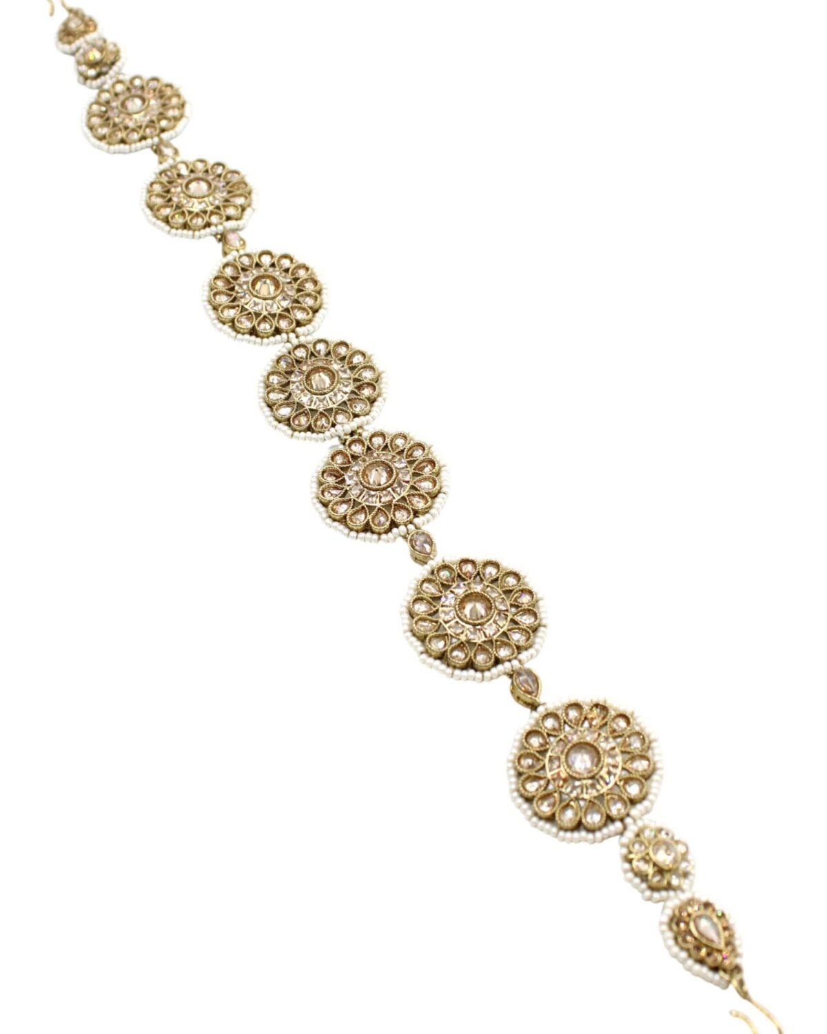 Elegant Gold Floral Motif Bracelet with Gemstone Accents