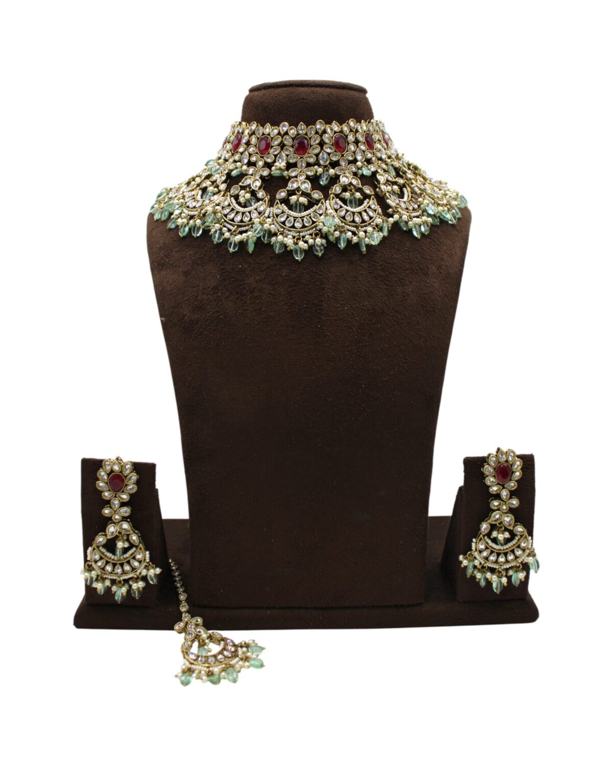 Elegant Traditional Indian Jewelry Set with Choker and Earrings