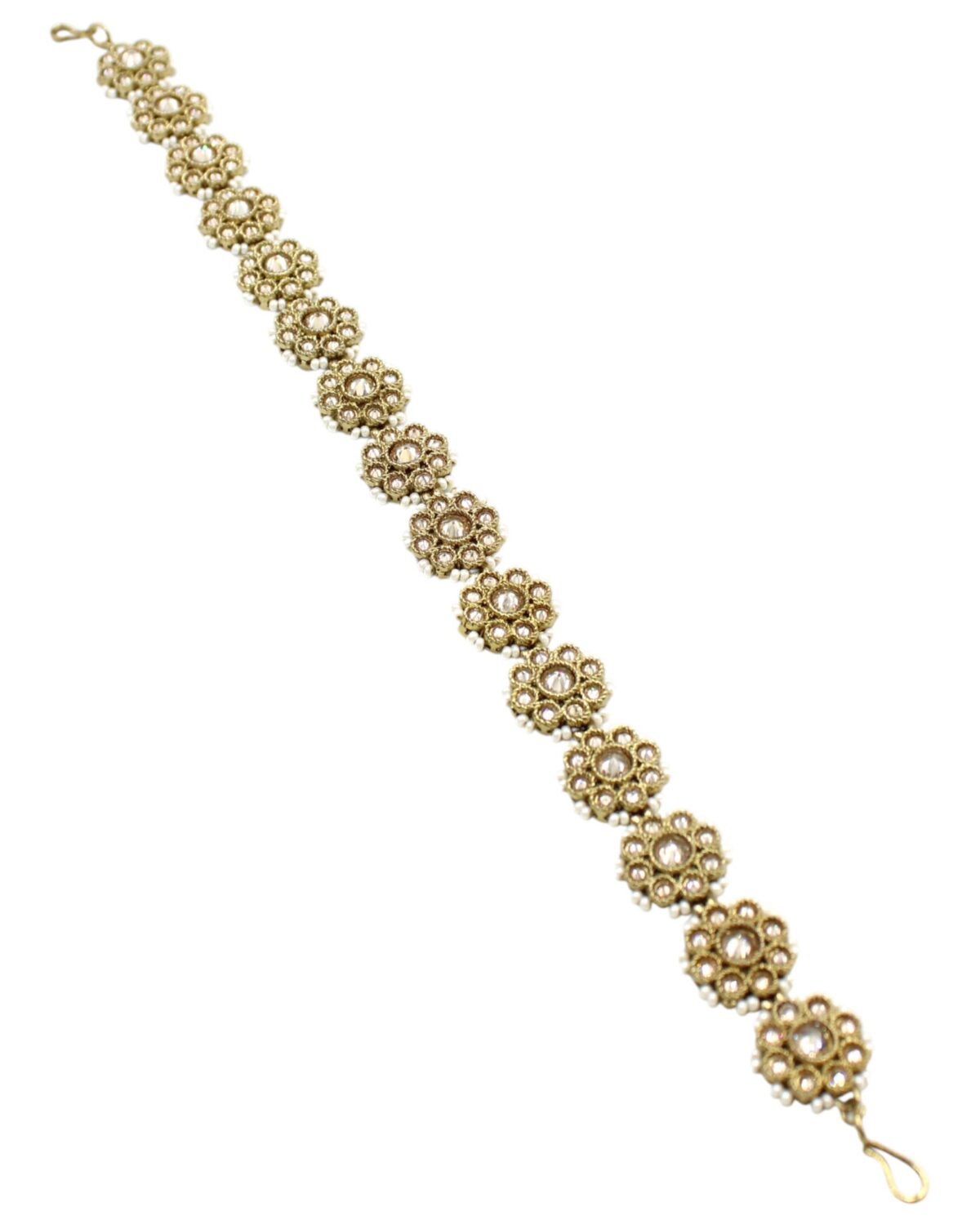 Elegant Floral Design Bracelet with Gemstone Accents