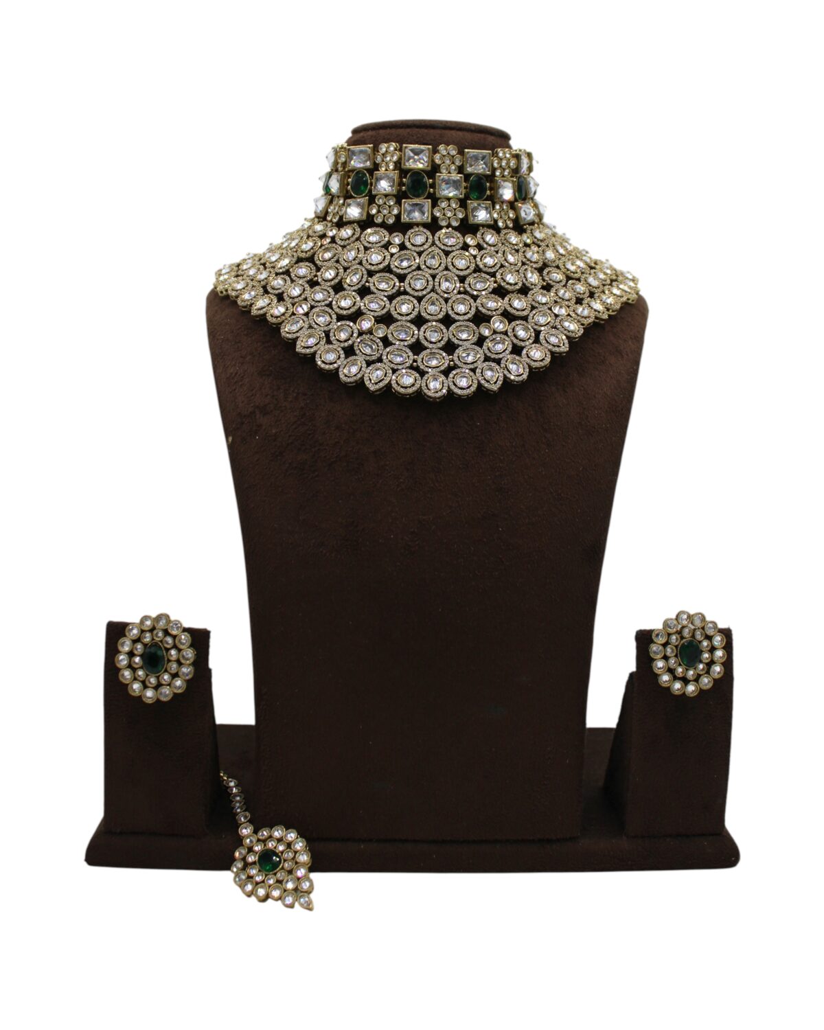 Elegant Pearl and Stone Necklace Set