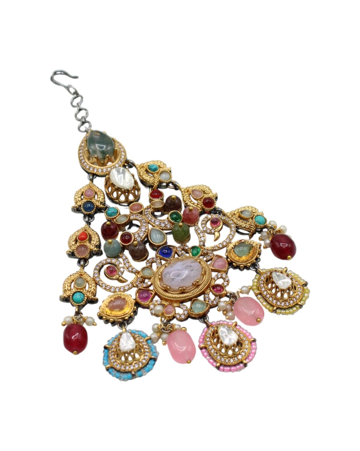 Intricately Designed Vintage Jewelry with Colorful Gemstones