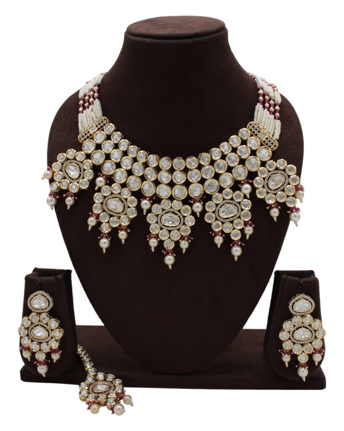 Elegant Traditional Indian Jewelry Set with Necklace and Earrings