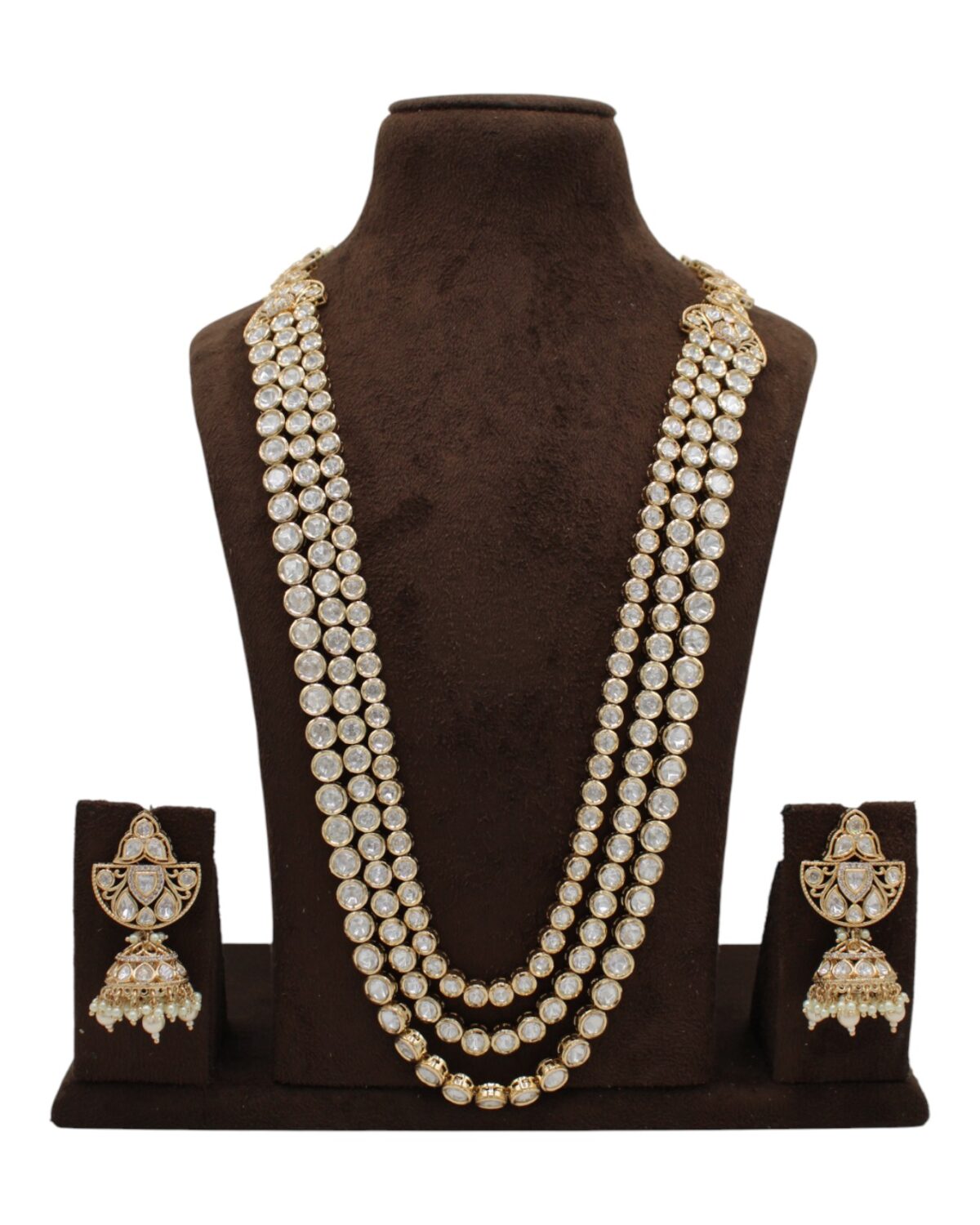 Elegant Multi-Layered Gold and Pearl Necklace Set