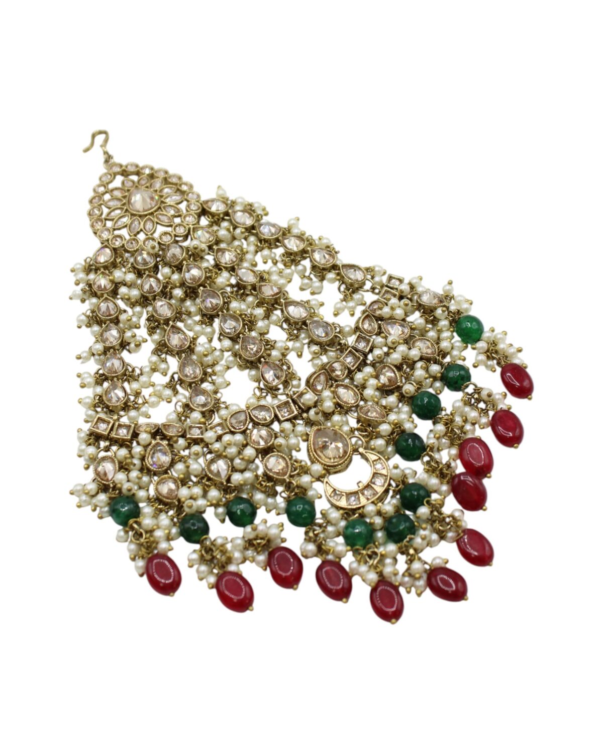 Elegant Traditional Indian Earrings with Pearls and Gemstones