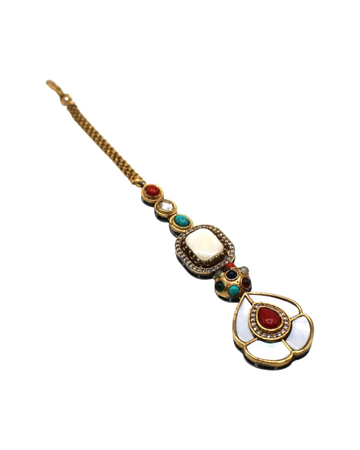 Elegant Vintage Pendant Necklace with Colorful Gemstones