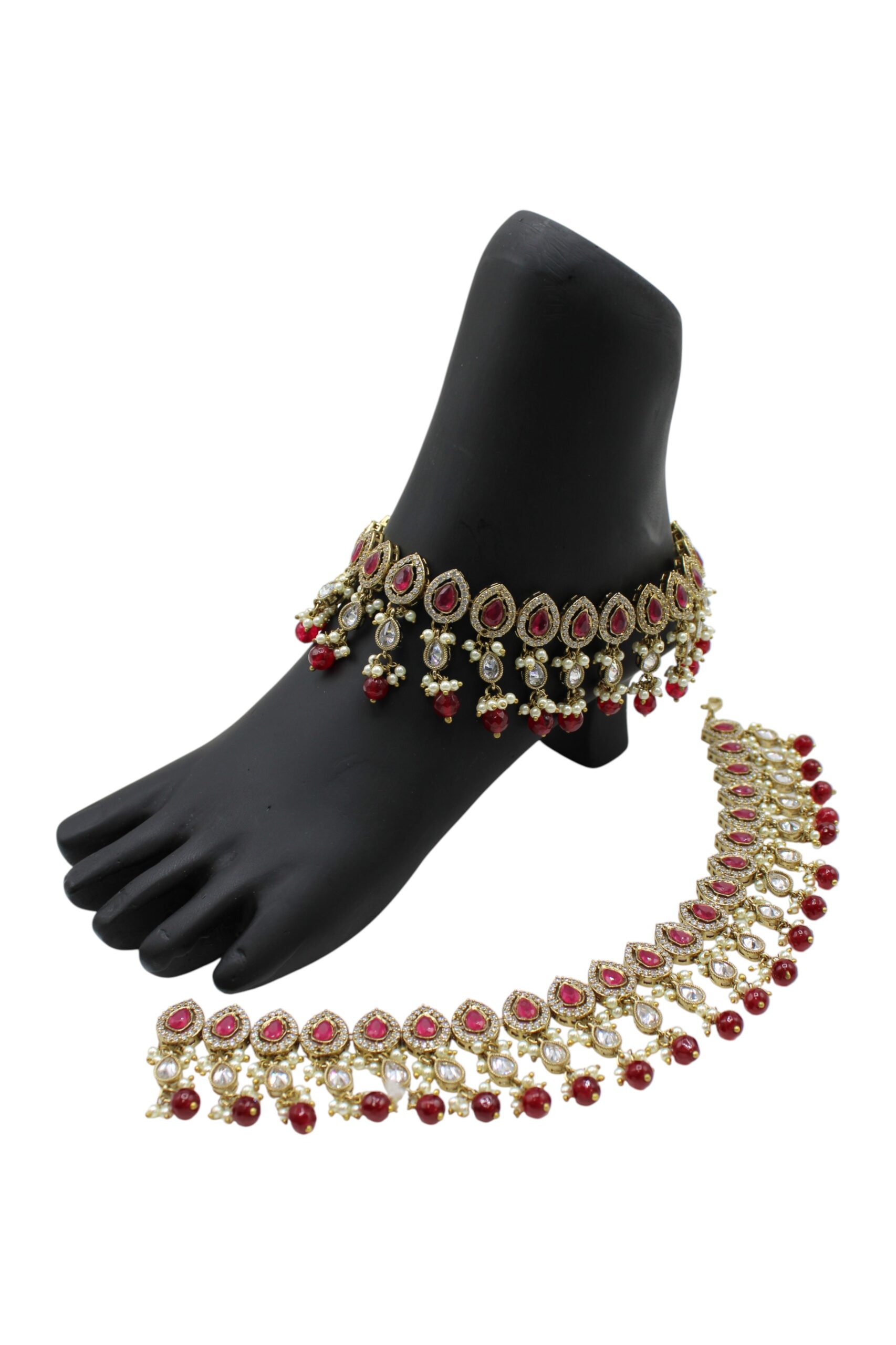 Elegant Traditional Indian Foot and Hand Jewelry Set
