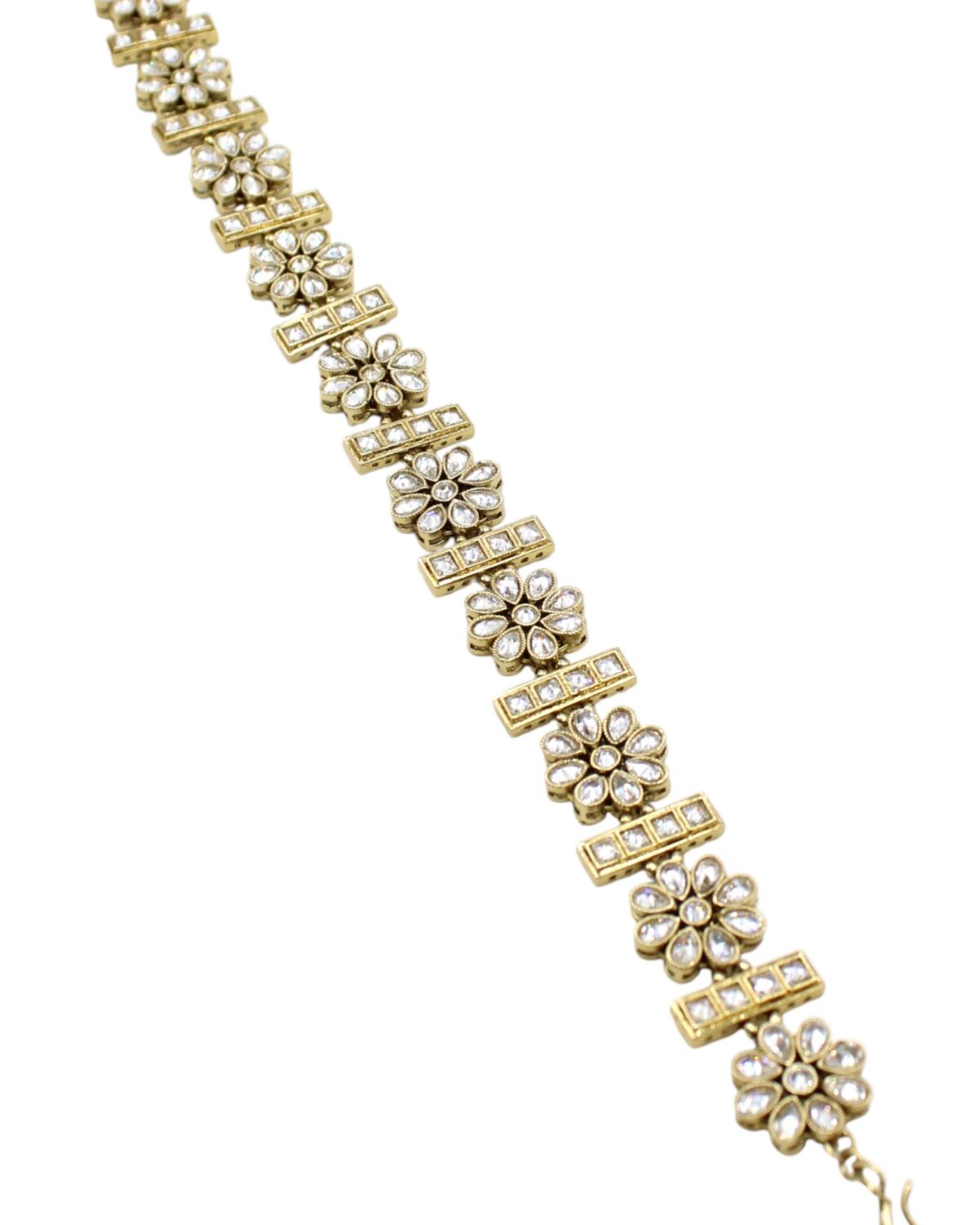 Elegant Vintage Floral Bracelet with Pearl Accents