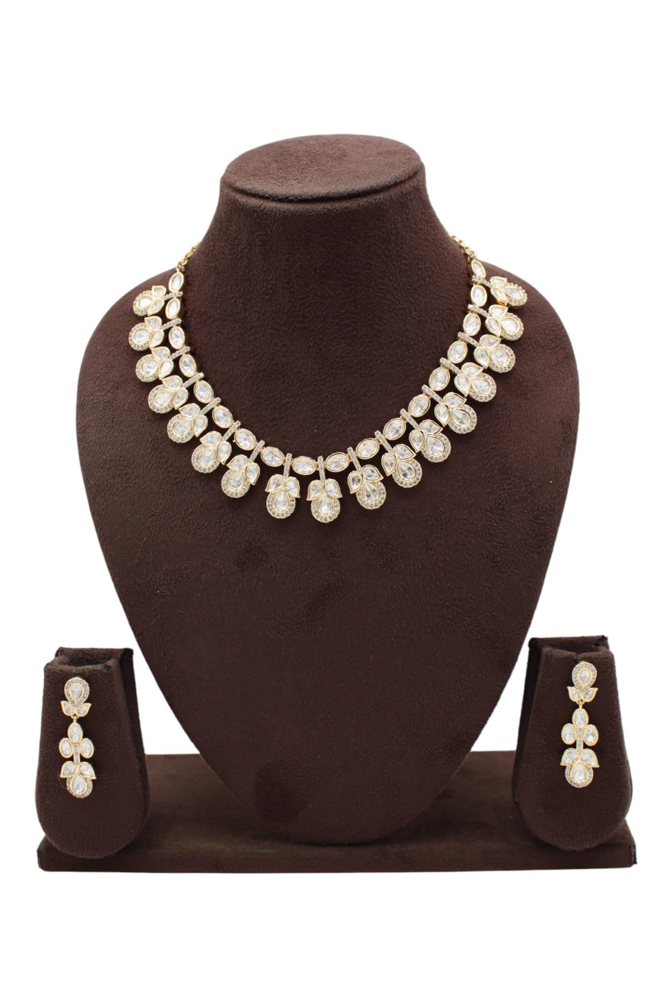 Elegant Gold and Crystal Necklace Set