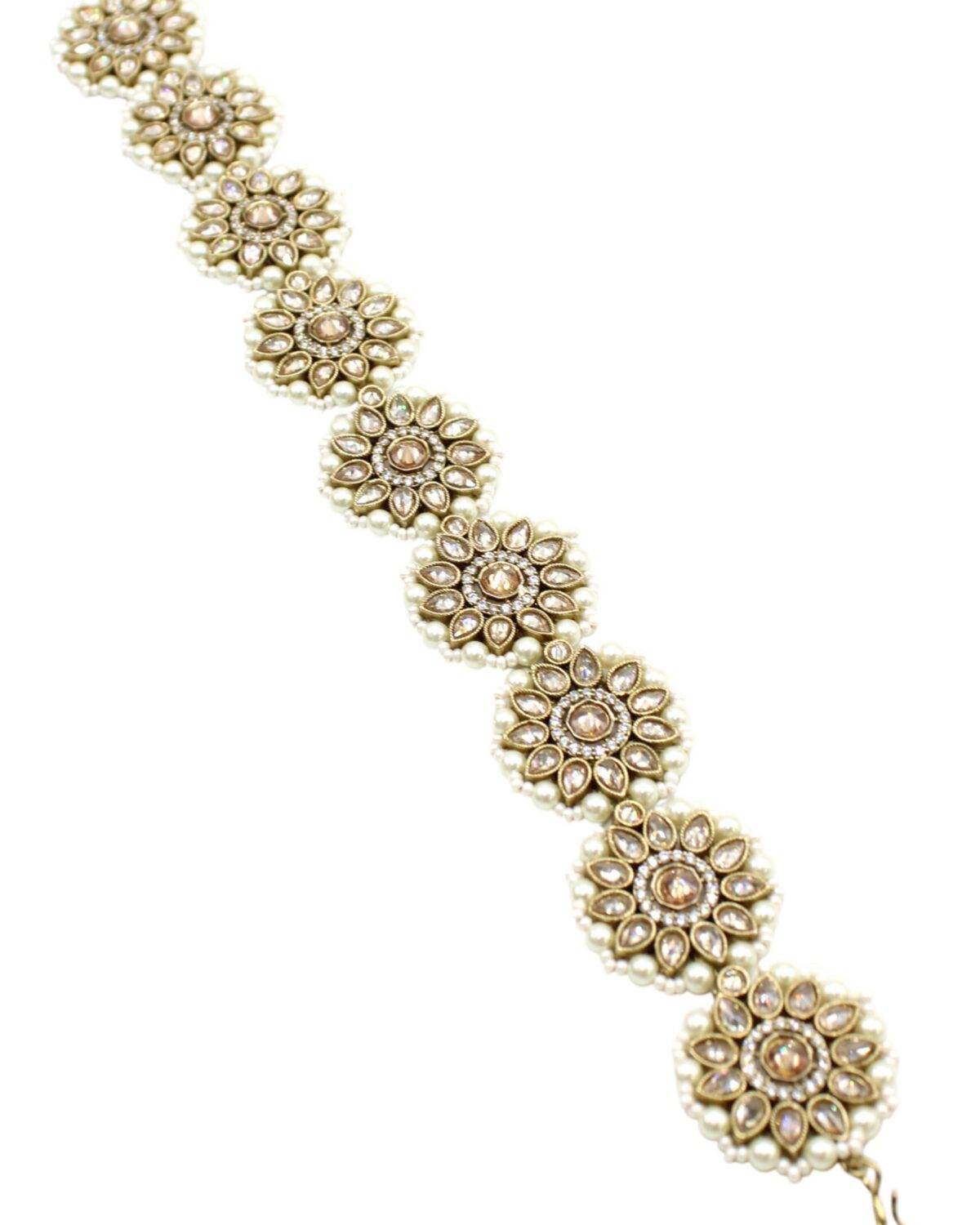 Elegant Floral Motif Bracelet with Gemstone Accents