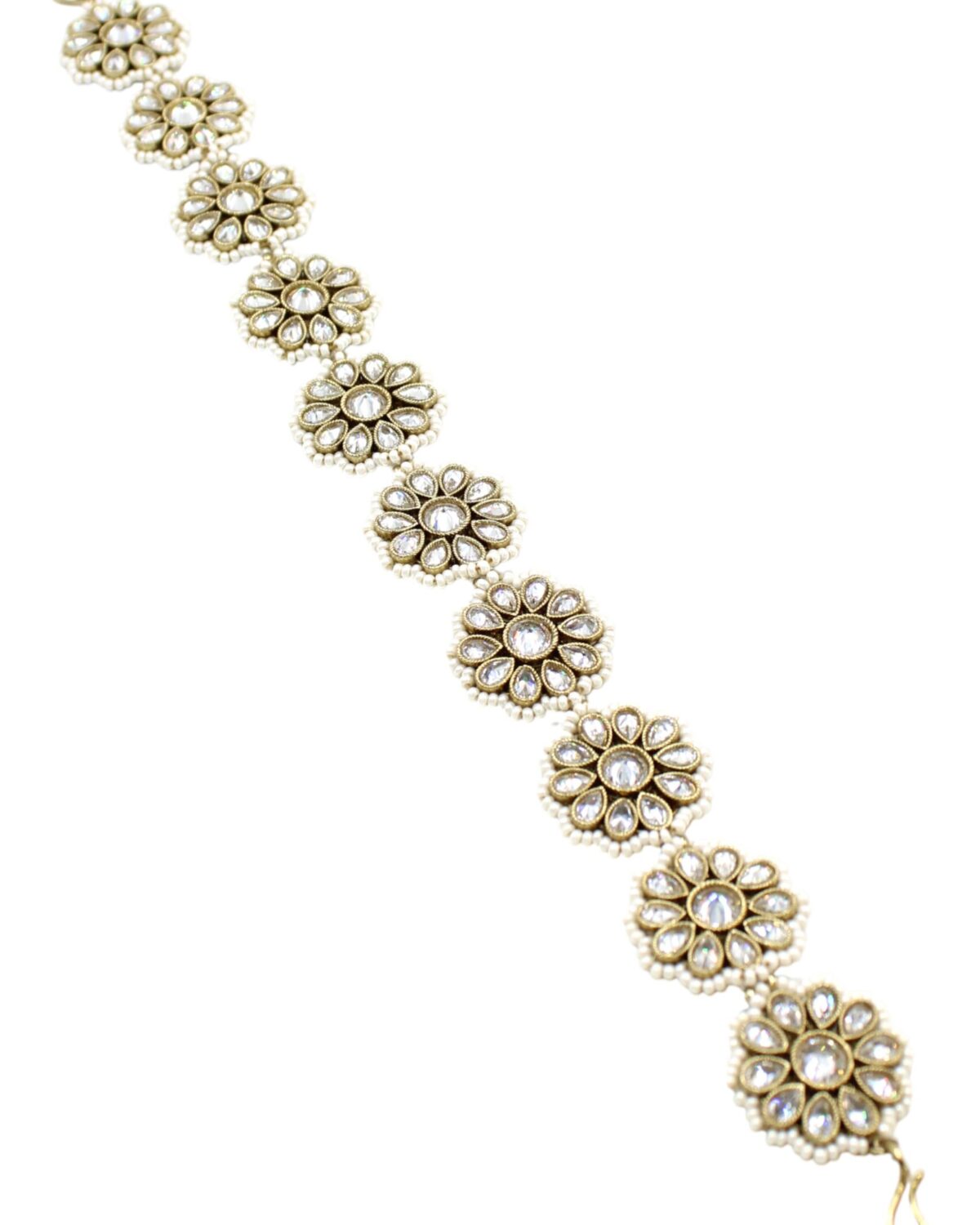 Elegant Floral Design Bracelet with Gemstone Accents
