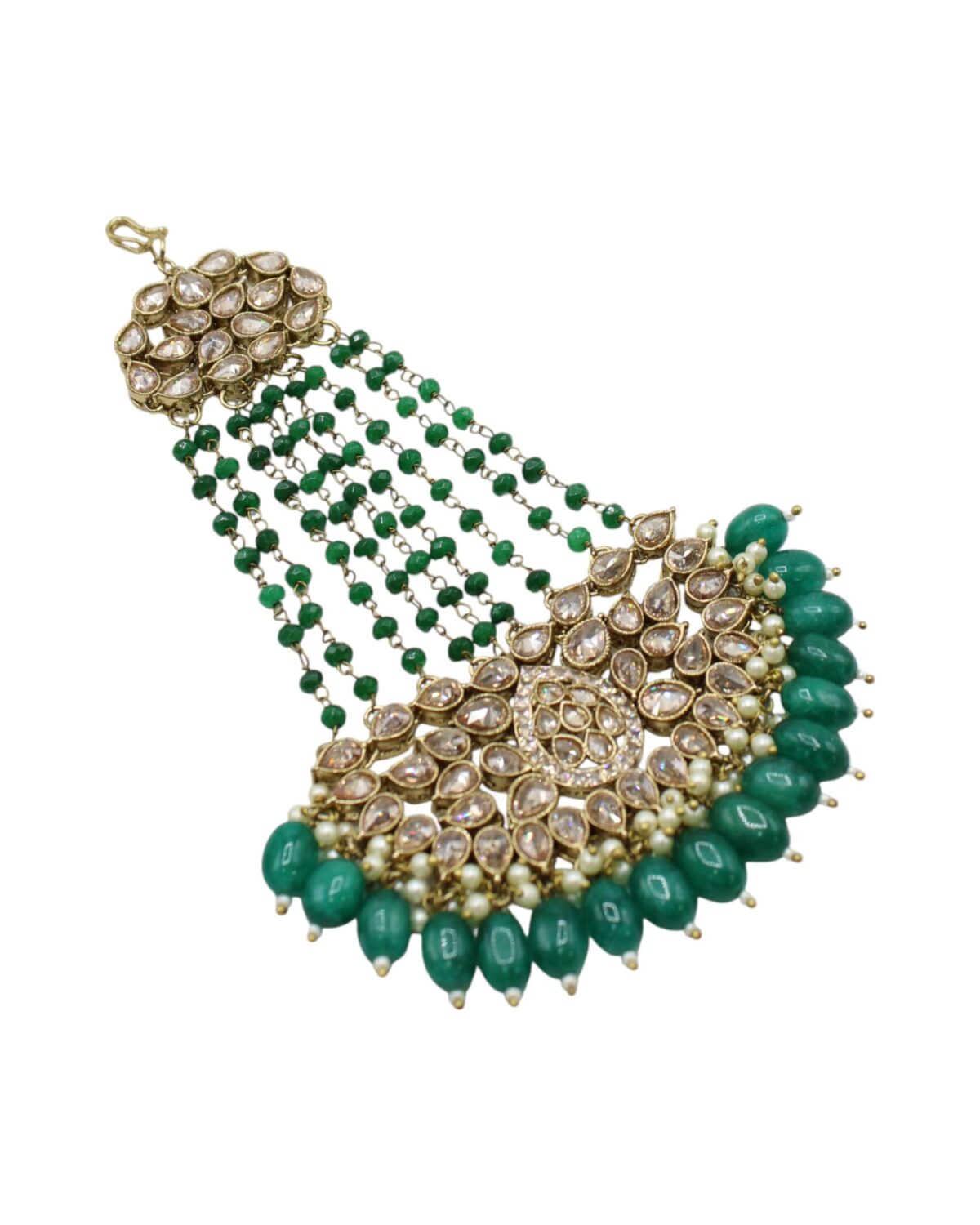 Elegant Green and Gold Statement Jewelry Piece