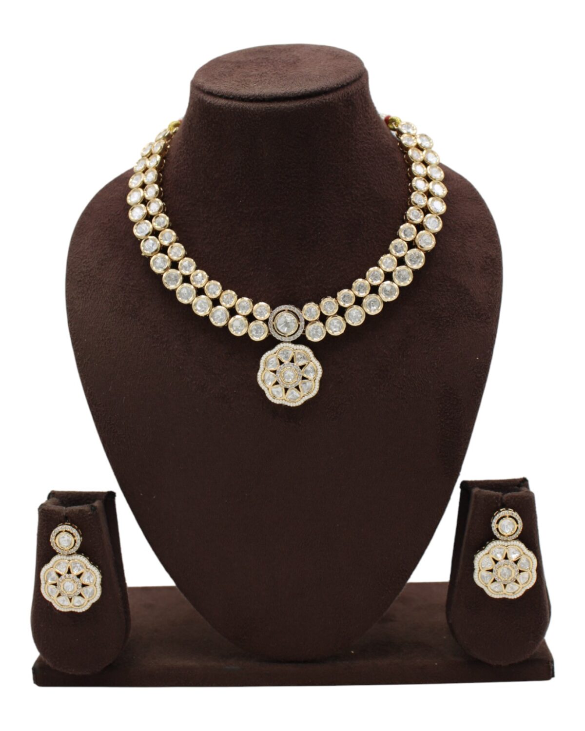 Elegant Multi-Layered Pearl and Diamond Necklace Set