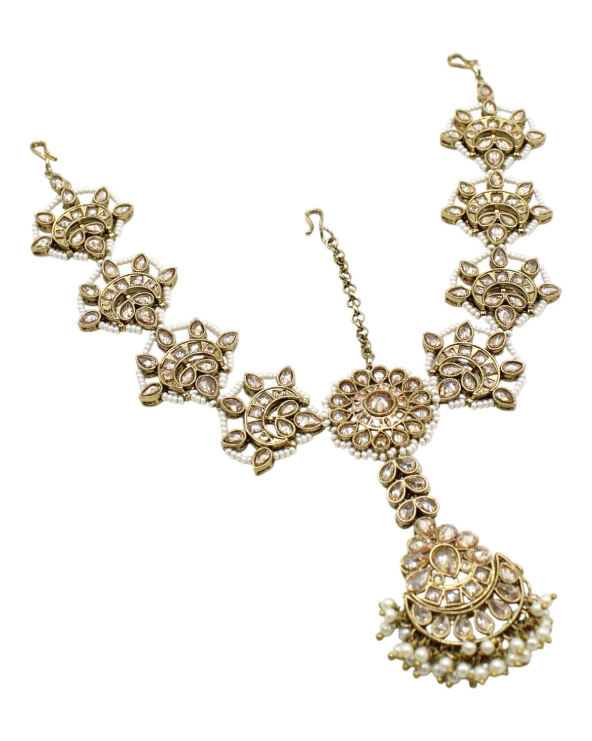 Elegant Traditional Necklace with Intricate Floral Design and Pearls