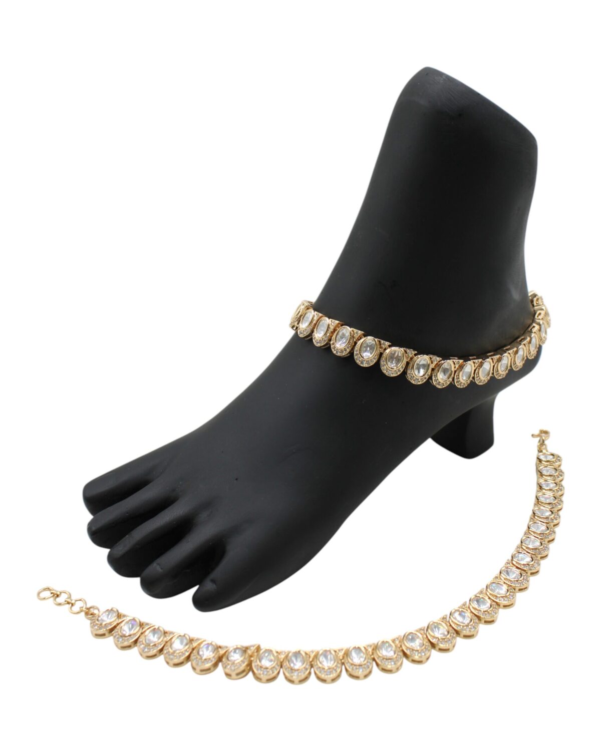 Elegant Gold and Crystal Foot Jewelry Set