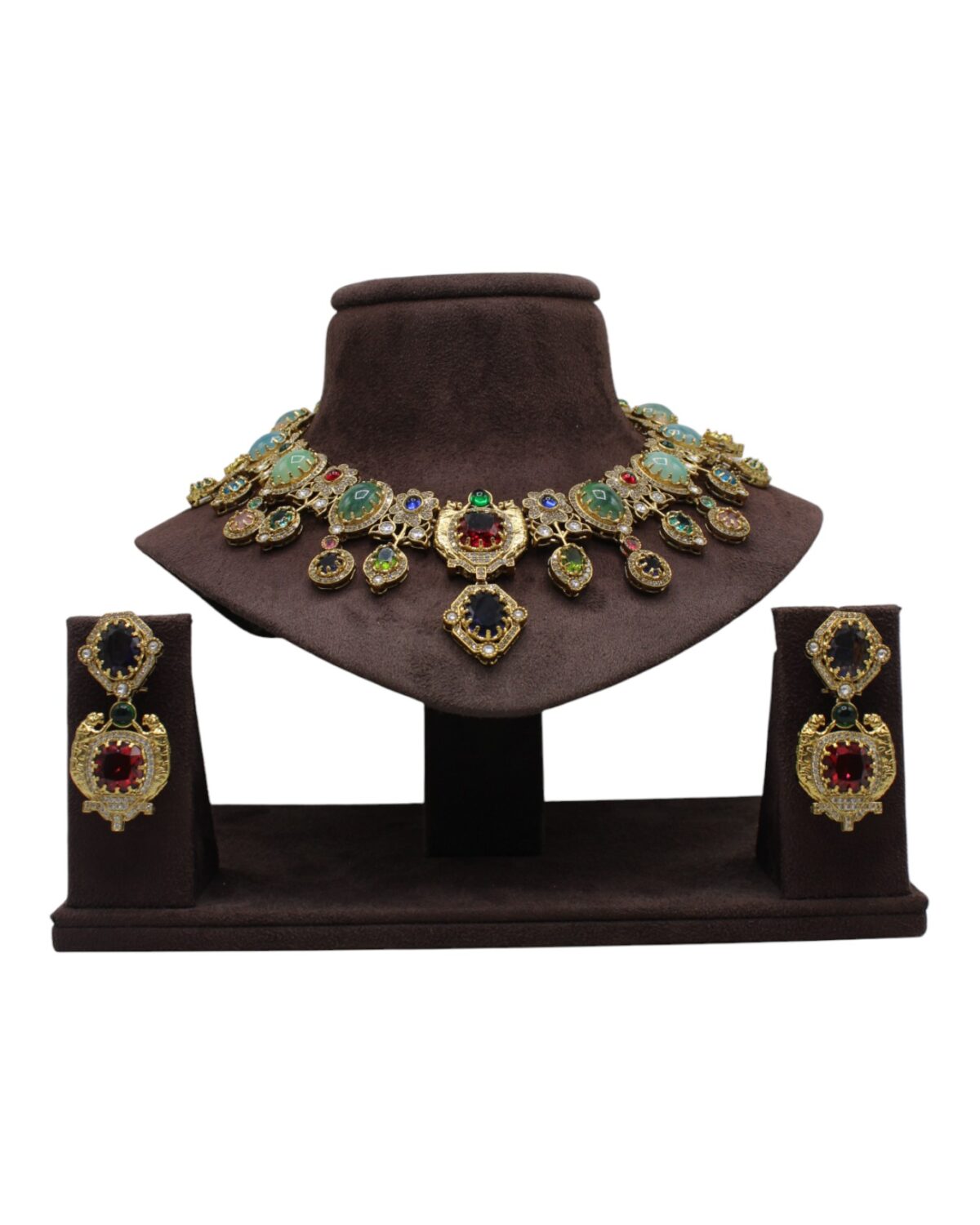 Exquisite Vintage Necklace with Colorful Gemstones