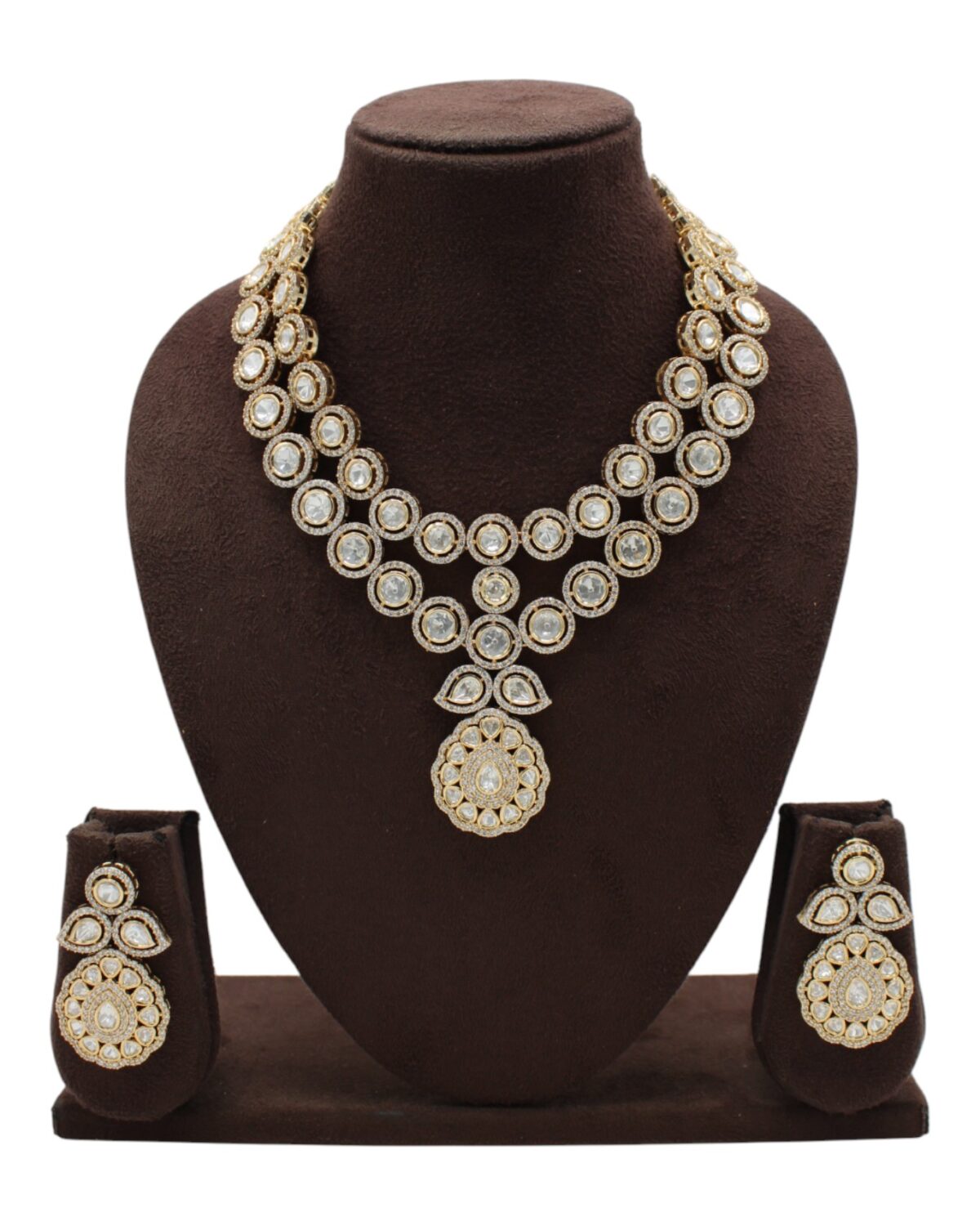 Elegant Gold and Diamond-Style Jewelry Set