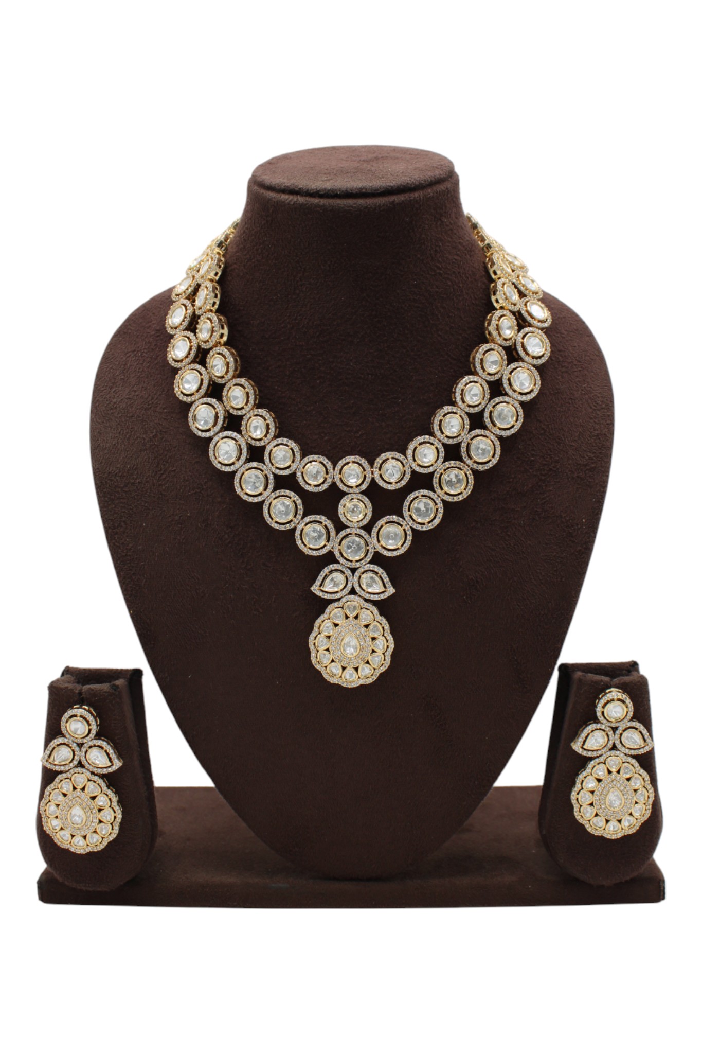 Elegant Gold and Diamond-Style Jewelry Set