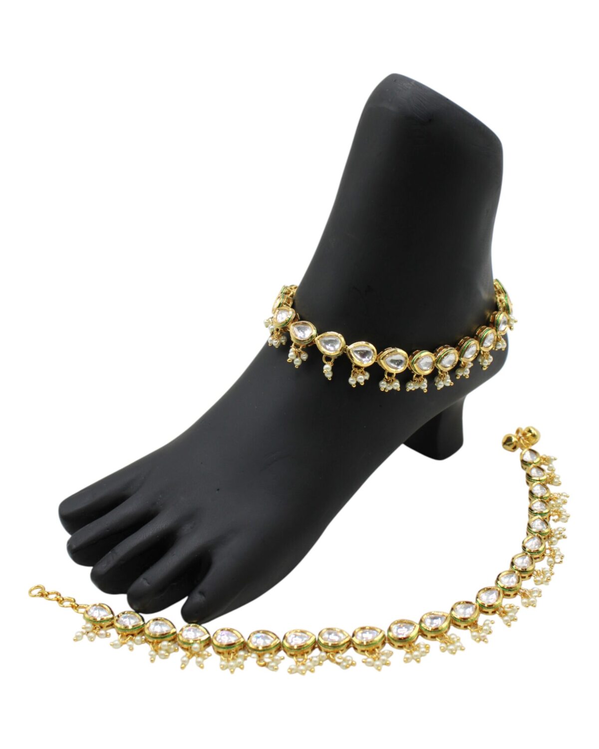 Elegant Gold and Crystal Anklet Set