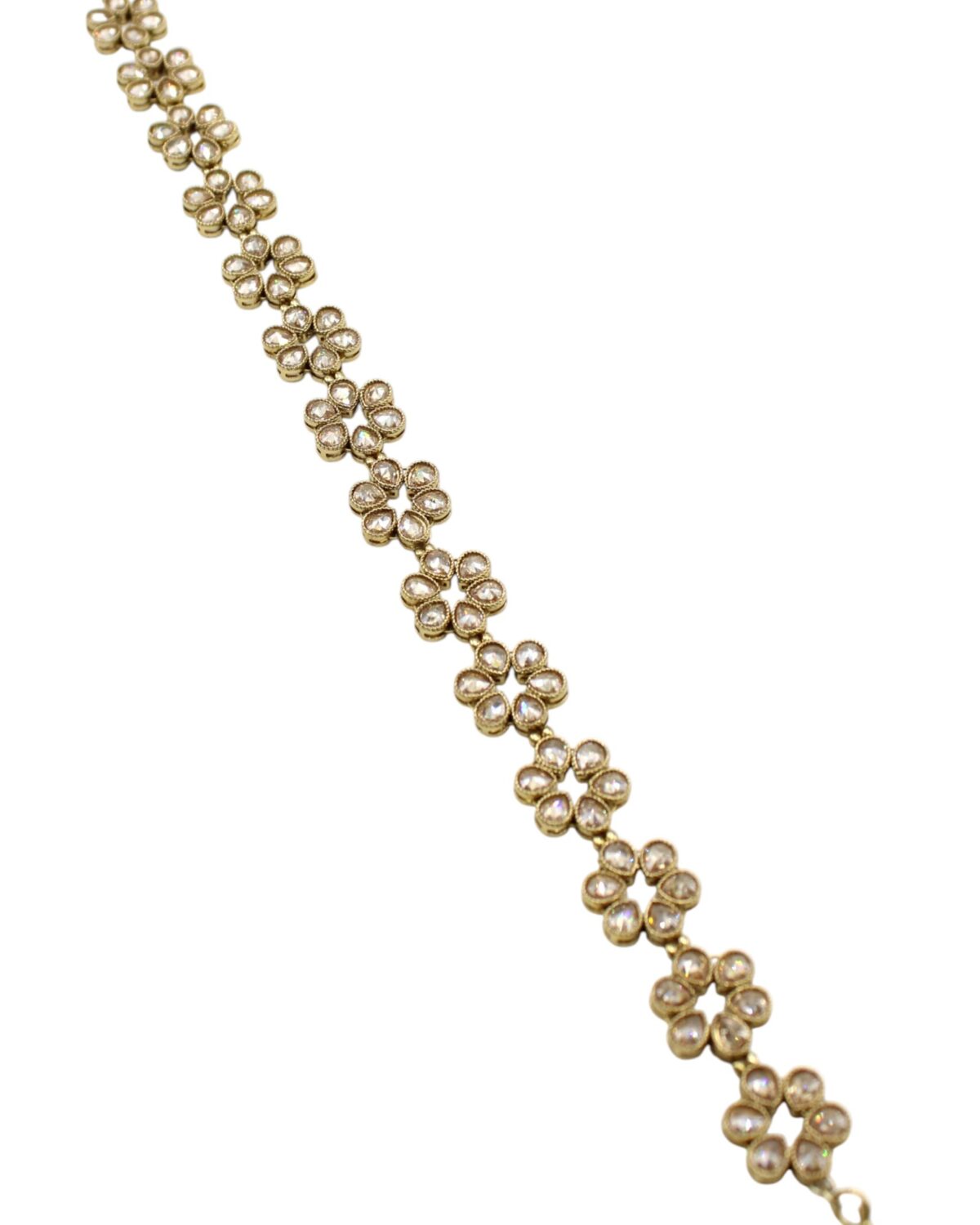 Elegant Floral Gold Bracelet with Pearl Accents