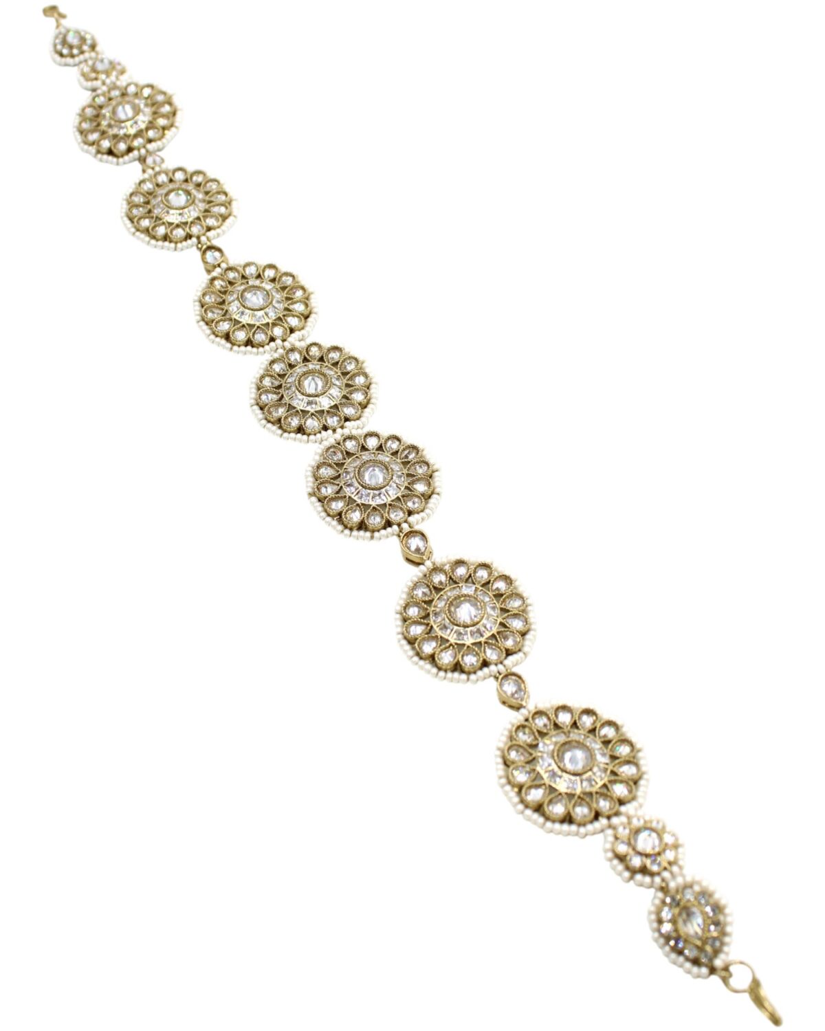 Elegant Gold Floral Motif Bracelet with Gemstone Accents