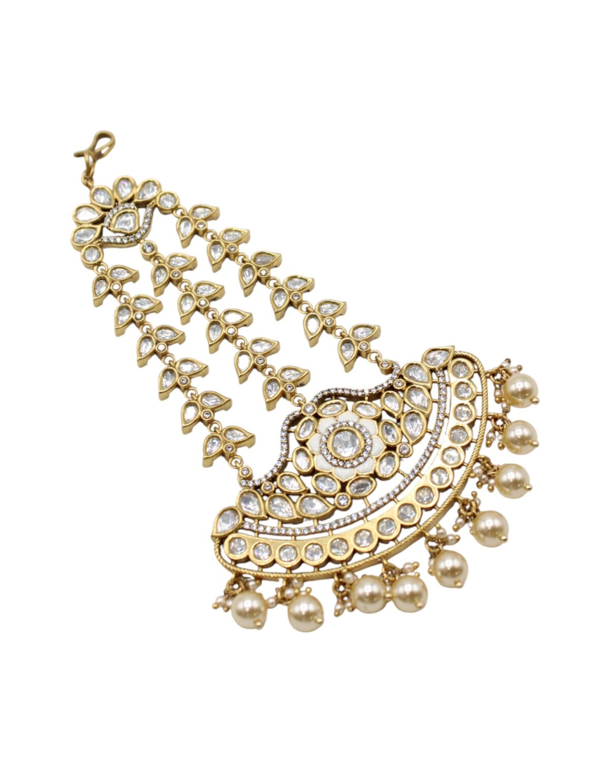 Elegant Gold and Pearl Statement Earring
