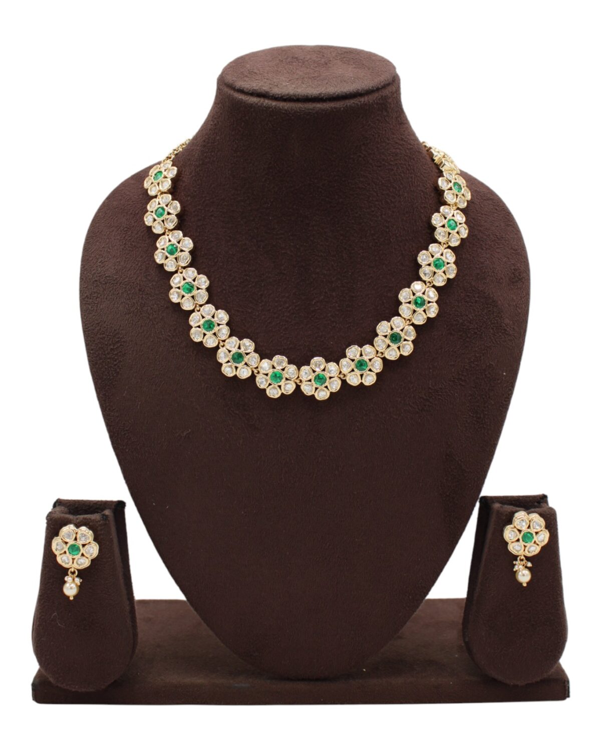 Elegant Floral Gold Necklace and Earring Set