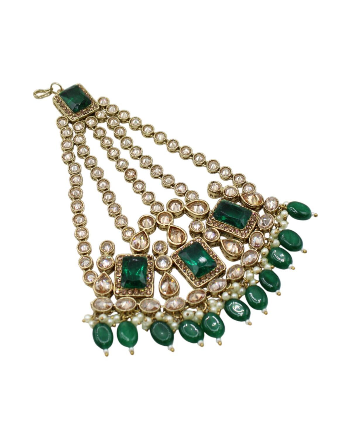 Elegant Green and Gold Statement Jewelry Piece