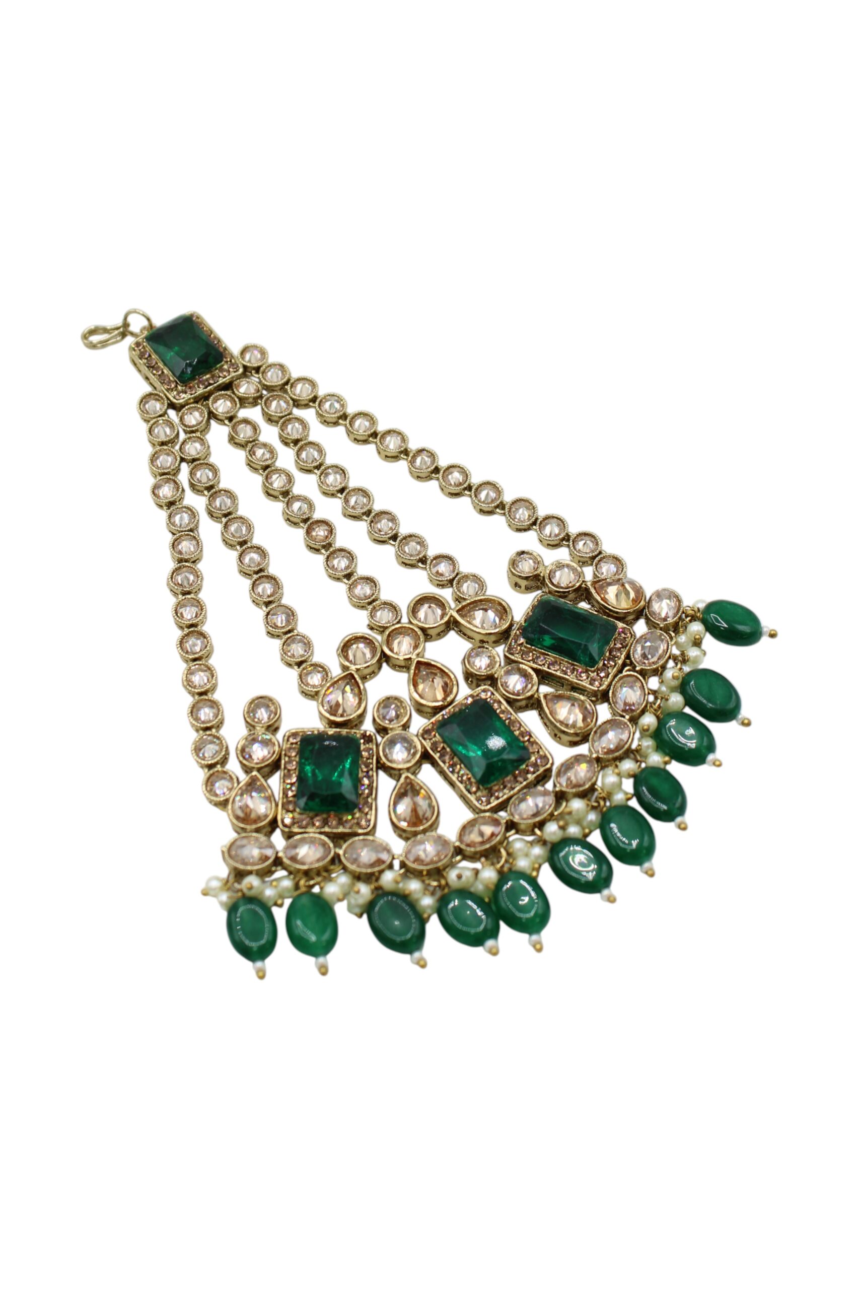 Elegant Green and Gold Statement Jewelry Piece
